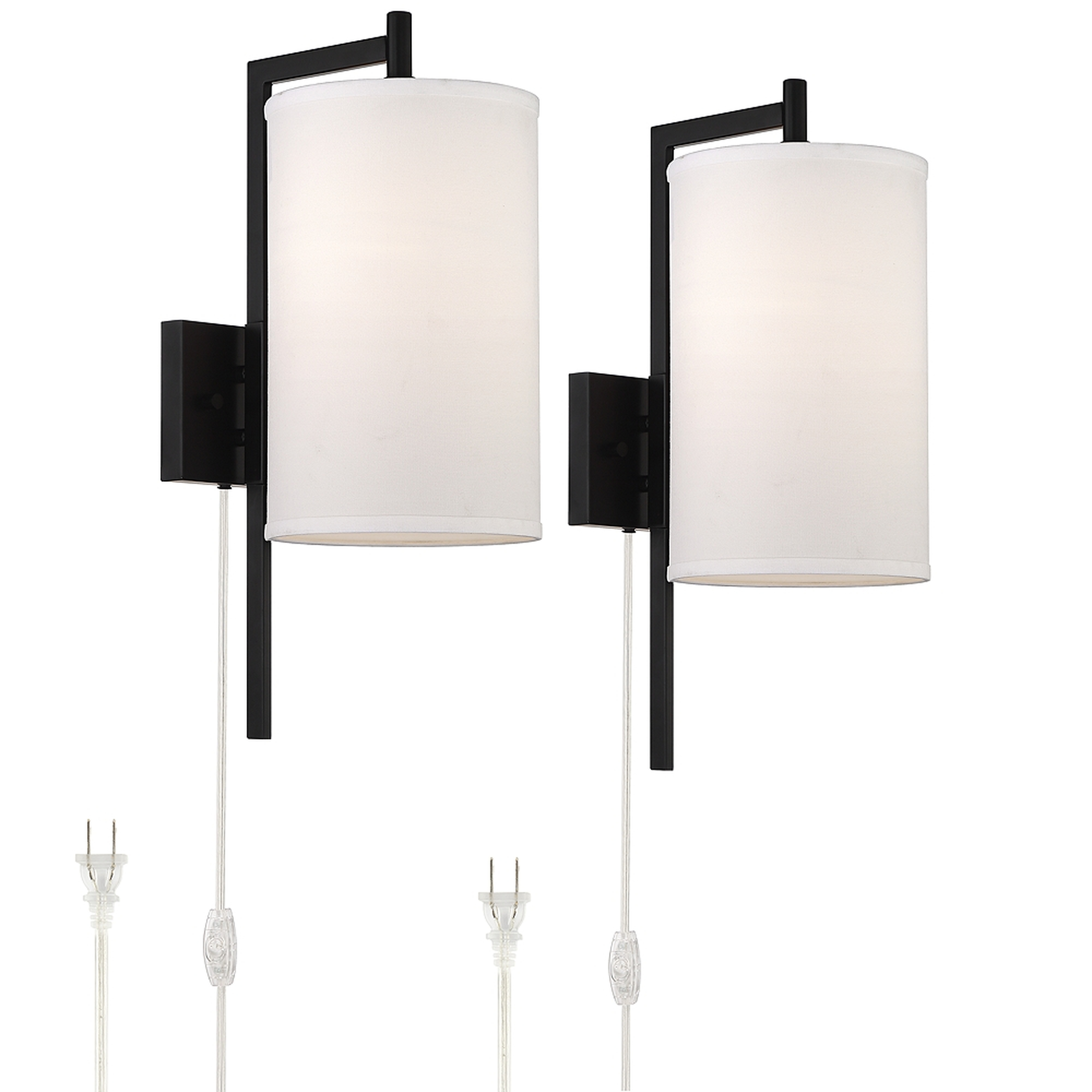Bixby Modern Plug-In Wall Lamps Set of 2 - Style # 93A48 - Lamps Plus