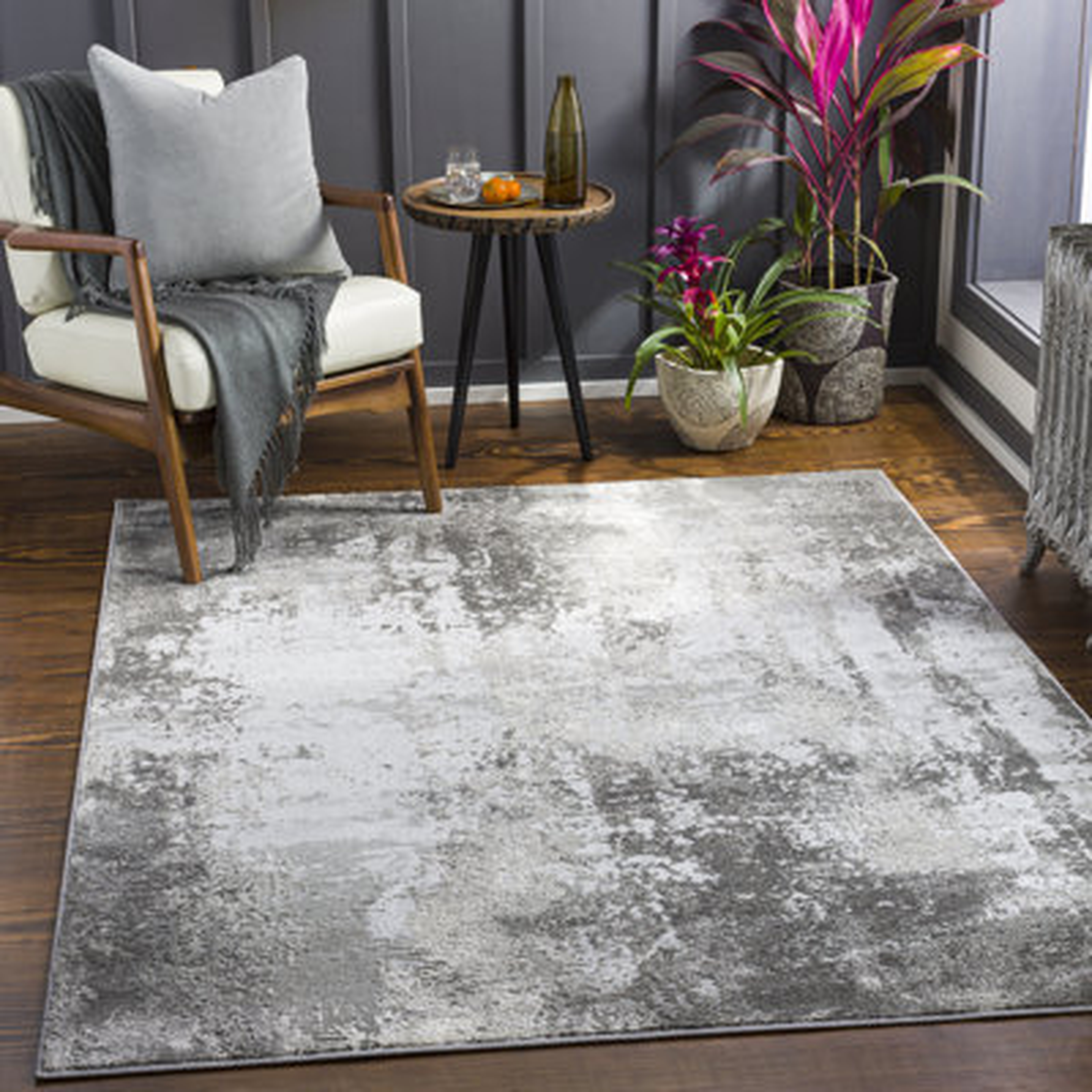 Kollman Abstract Gray Area Rug - Wayfair