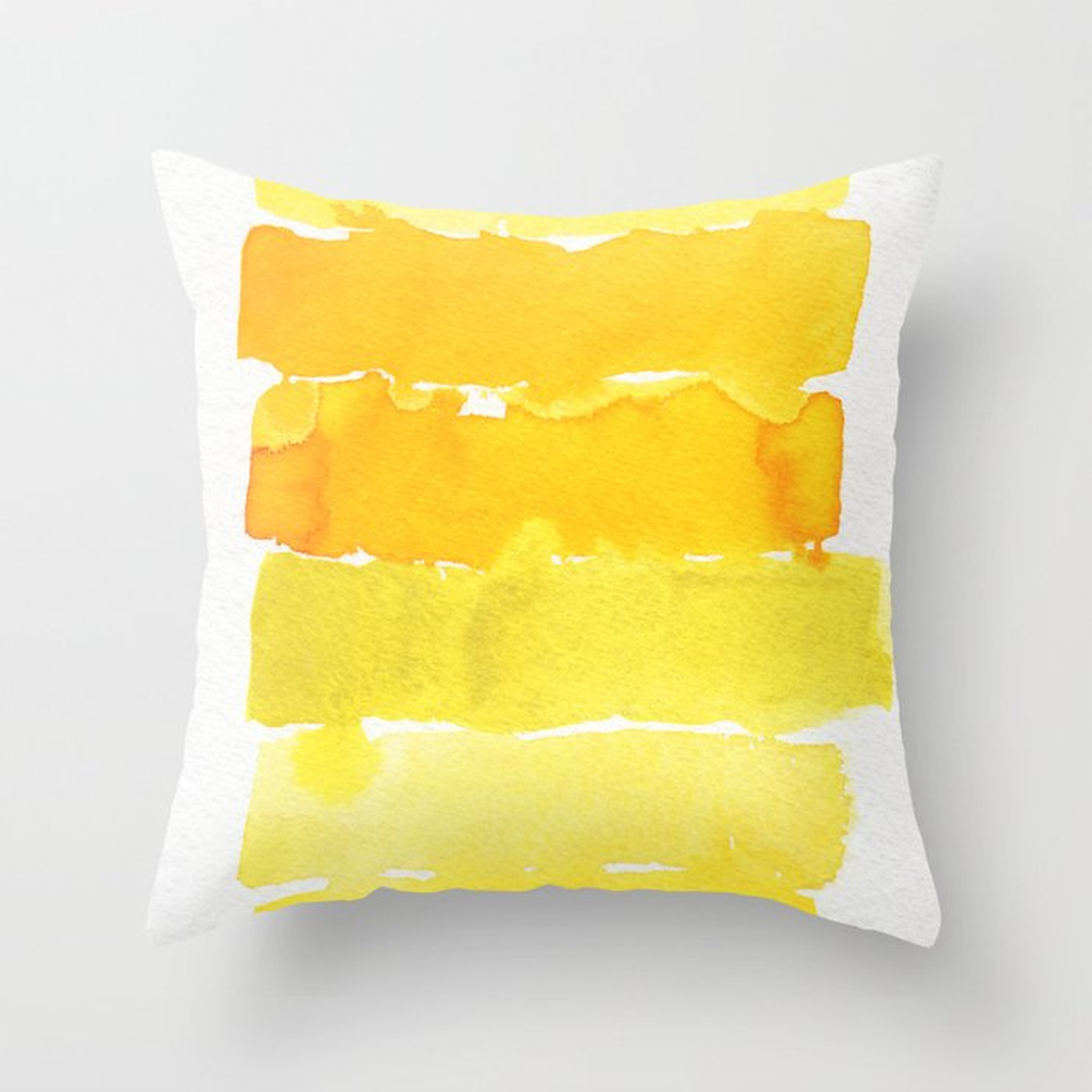 Watercolor Unlock: Yellow Throw Pillow by Georgiana Paraschiv - Cover (18" x 18") With Pillow Insert - Indoor Pillow - Society6