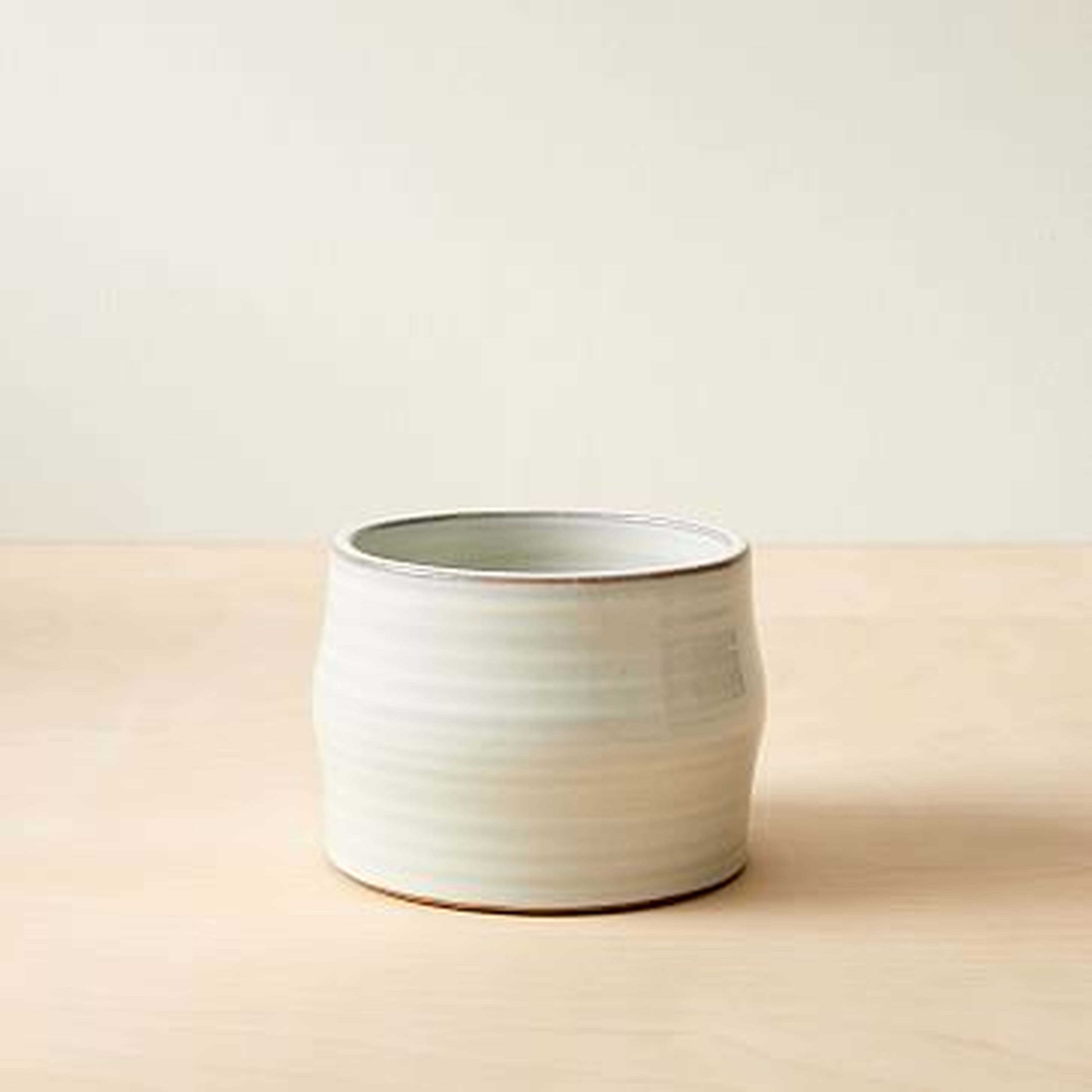 Mariana Handthrown Ceramic Planter, Extra Small, White - West Elm