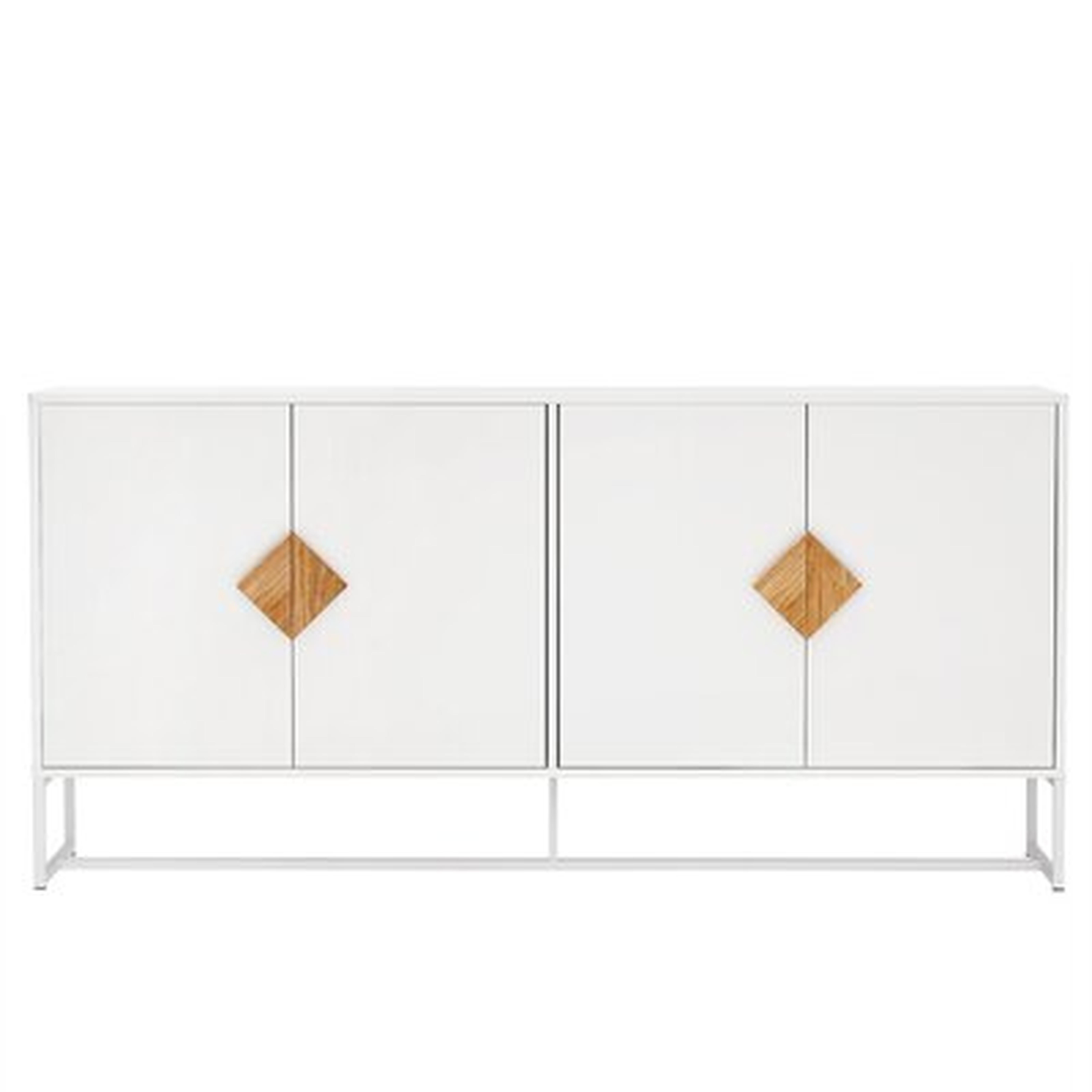 Minier Solid Wood Special Shape Square Handle Design With 4 Doors And Double Storage Sideboard - Wayfair