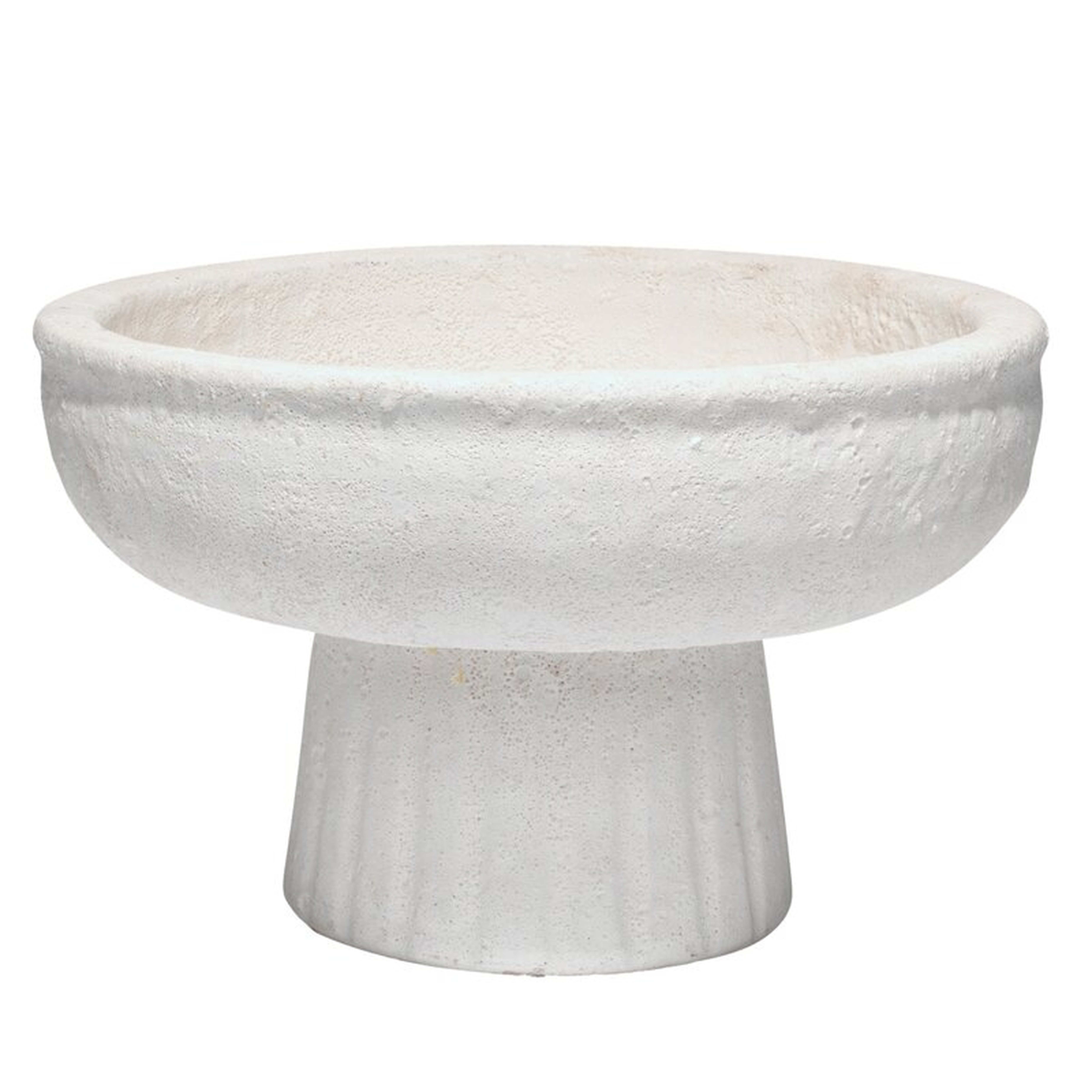 Jamie Young Company Aegean Large Pedestal Bowl in Rough Matte White Ceramic in , 6.5"" H x 10.5"" W x 10.5"" D - Perigold