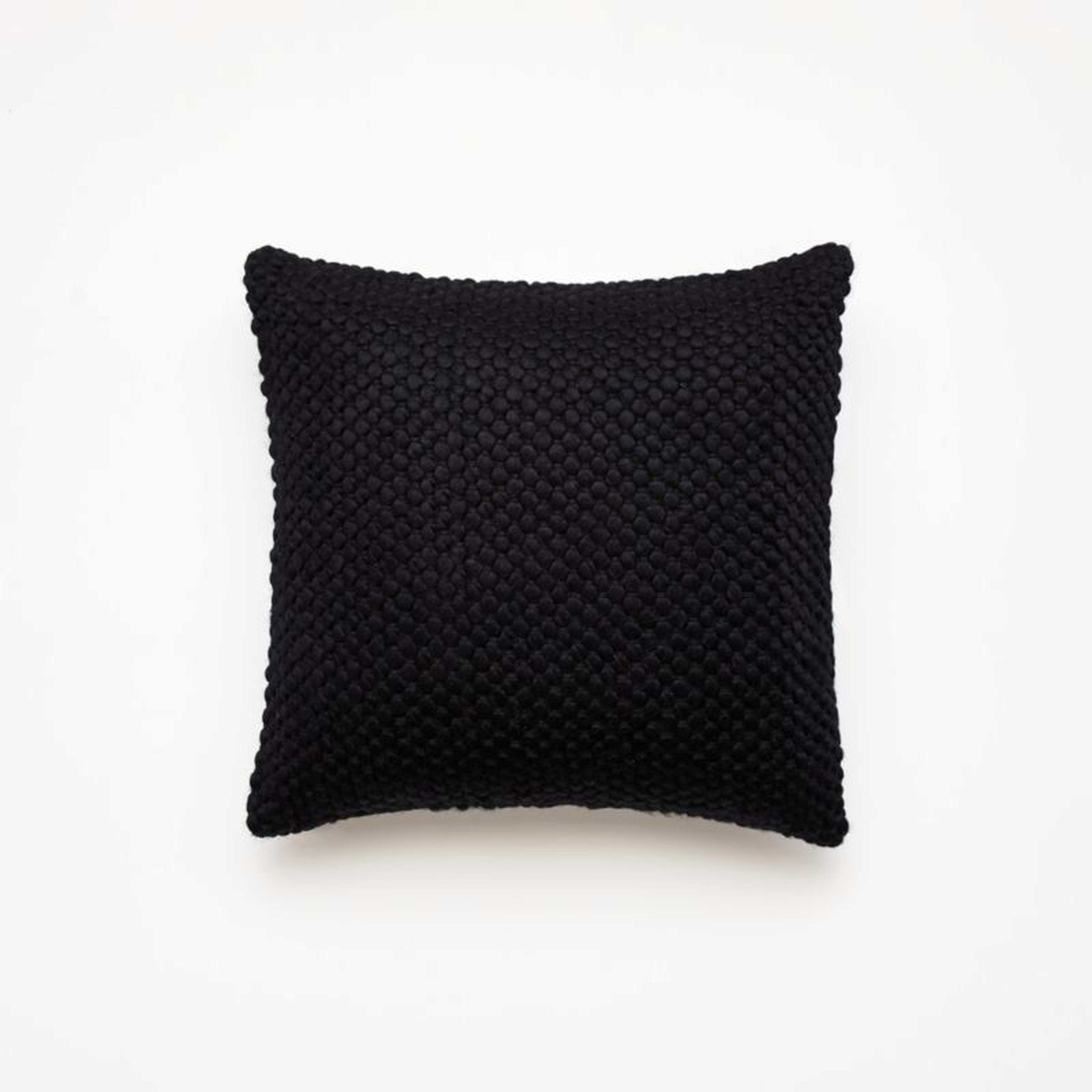 Remy Black Pillow with Feather-Down Insert, 18" x 18" - CB2