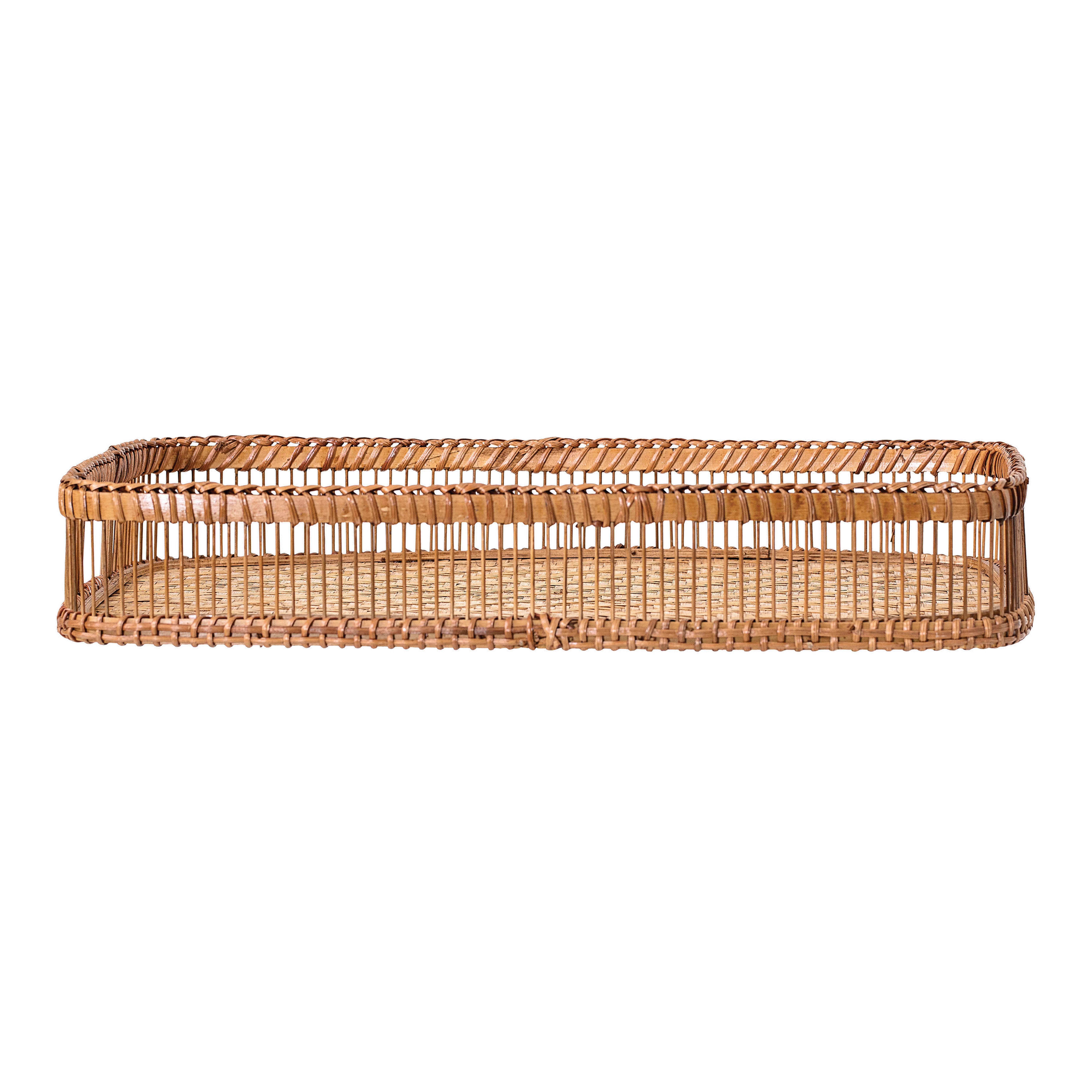 Beige Bamboo Tray with Handles - Moss & Wilder