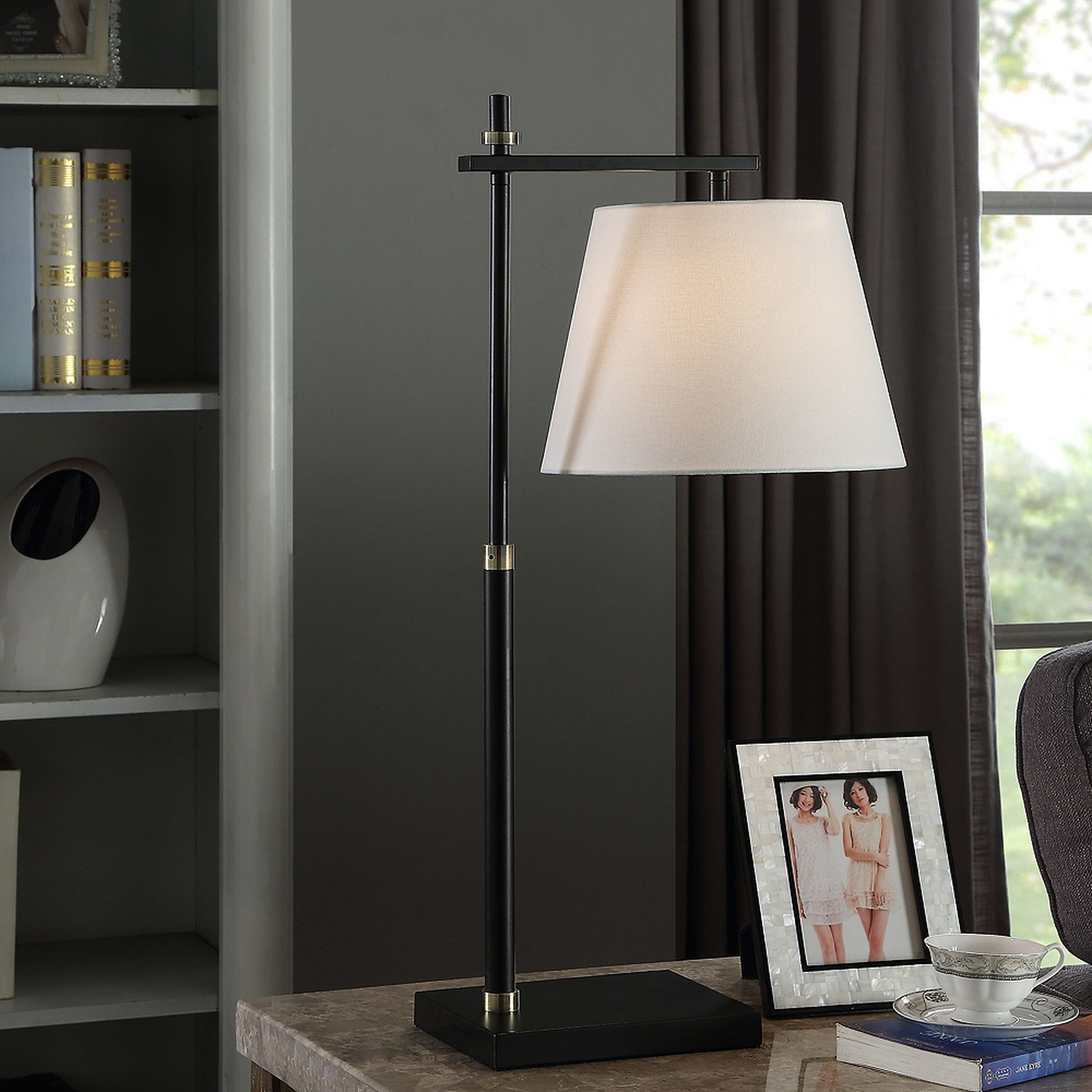 Waterbury Black Steel Task Desk Lamp with Gold Accents - Style # 99N24 - Lamps Plus