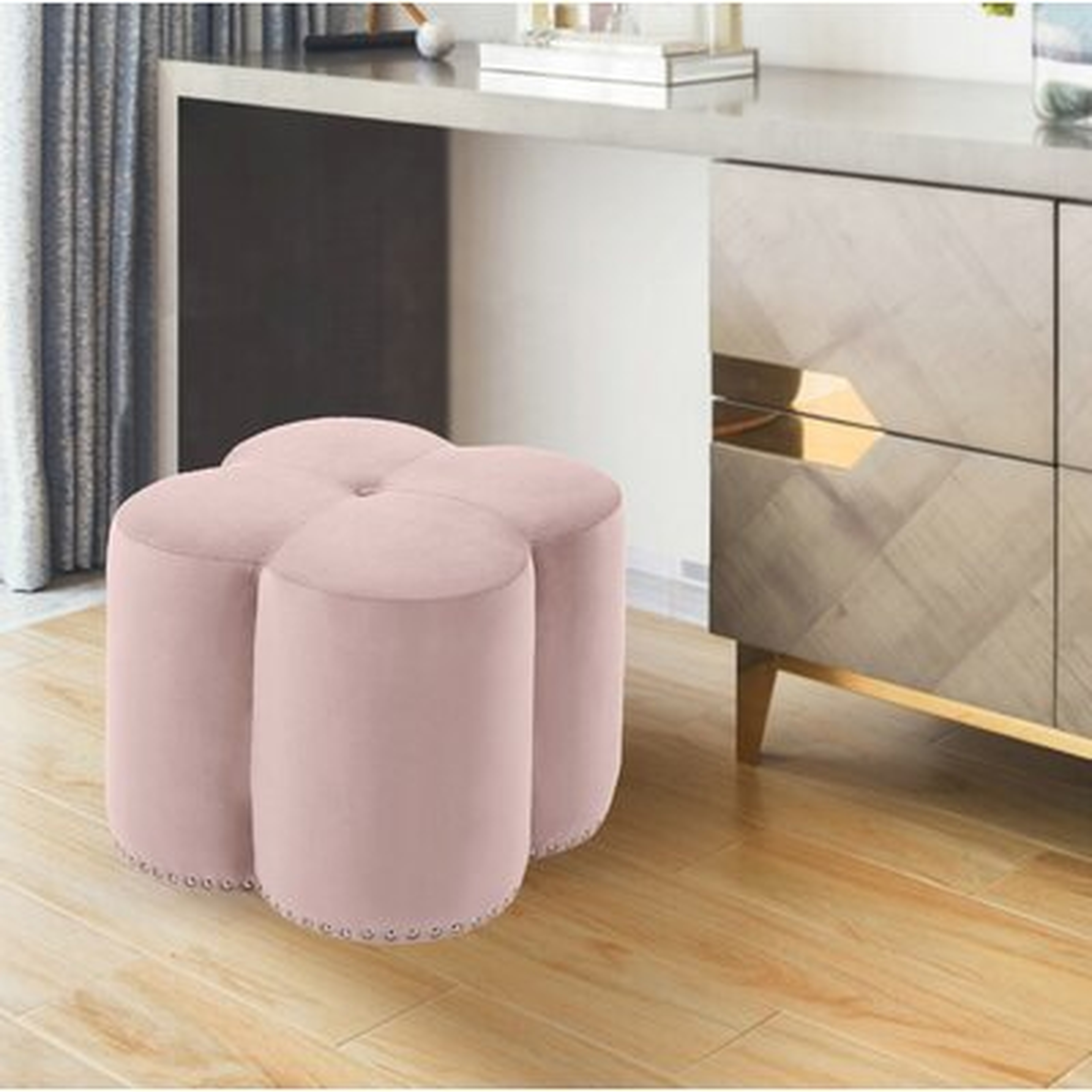 Clovis 19" Velvet Tufted Pouf Ottoman - Wayfair
