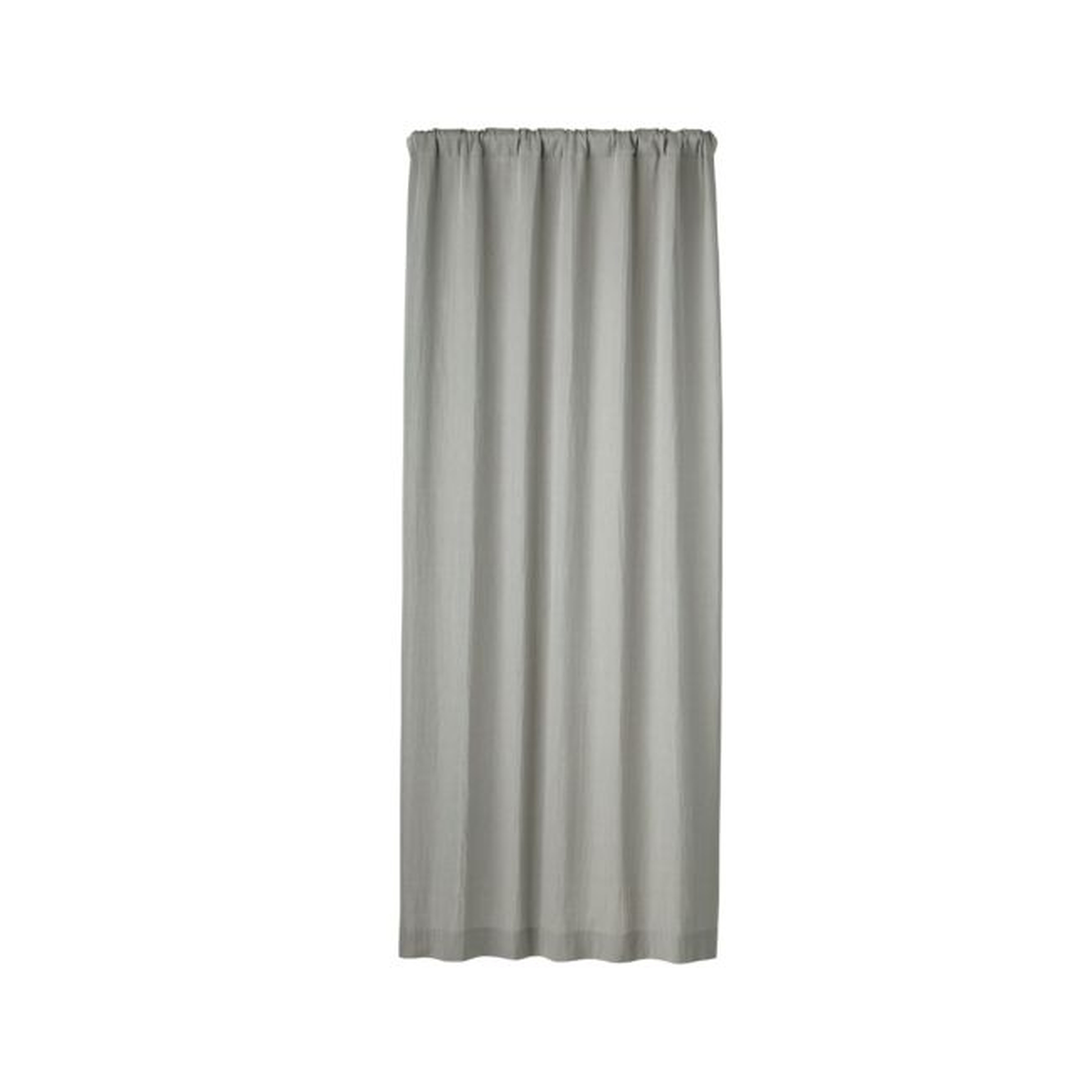 Organic Cotton Double Weave Quiet Grey Sheer Curtain Panel 50 x 108 - Crate and Barrel