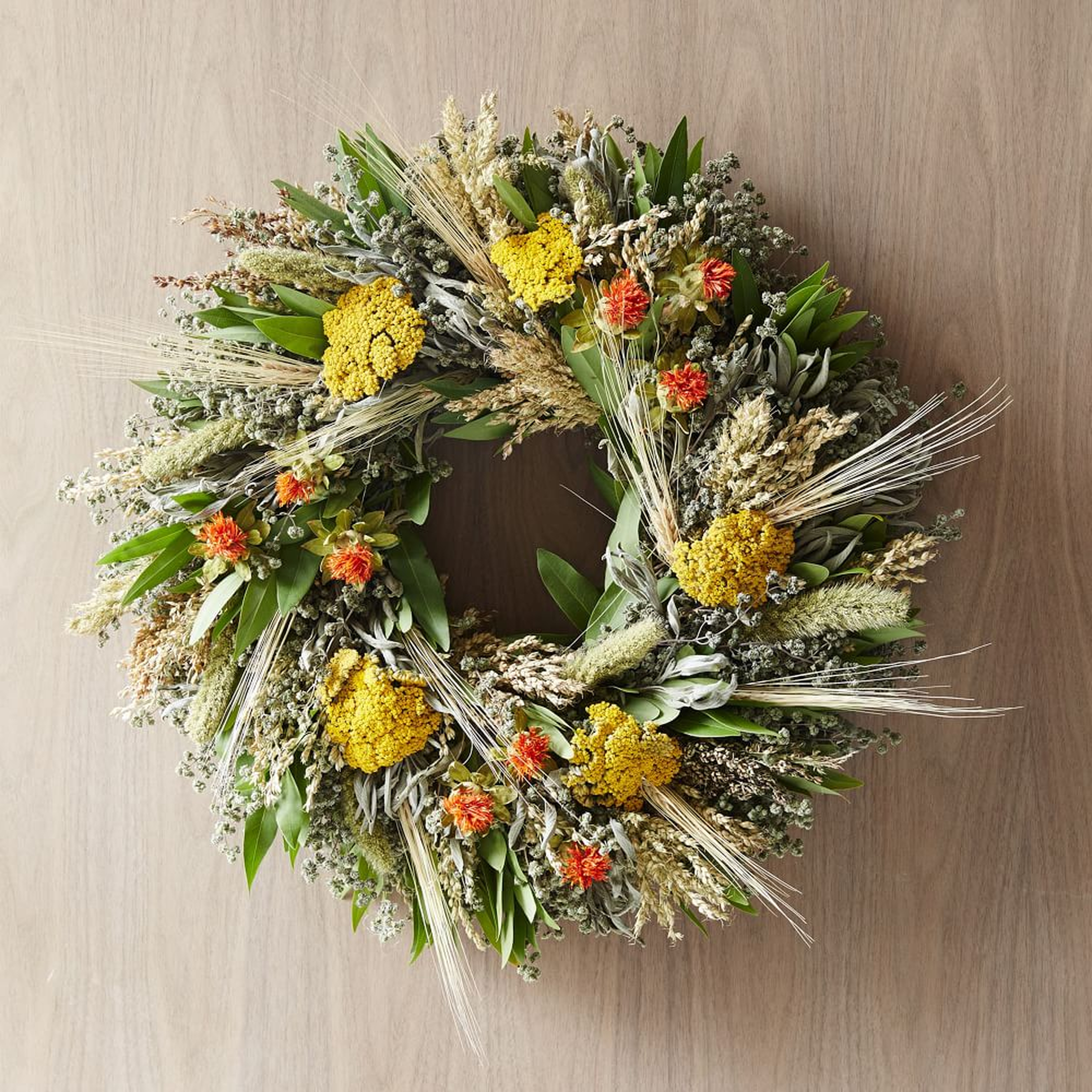 Fall Safflower Wreath, 20" - West Elm