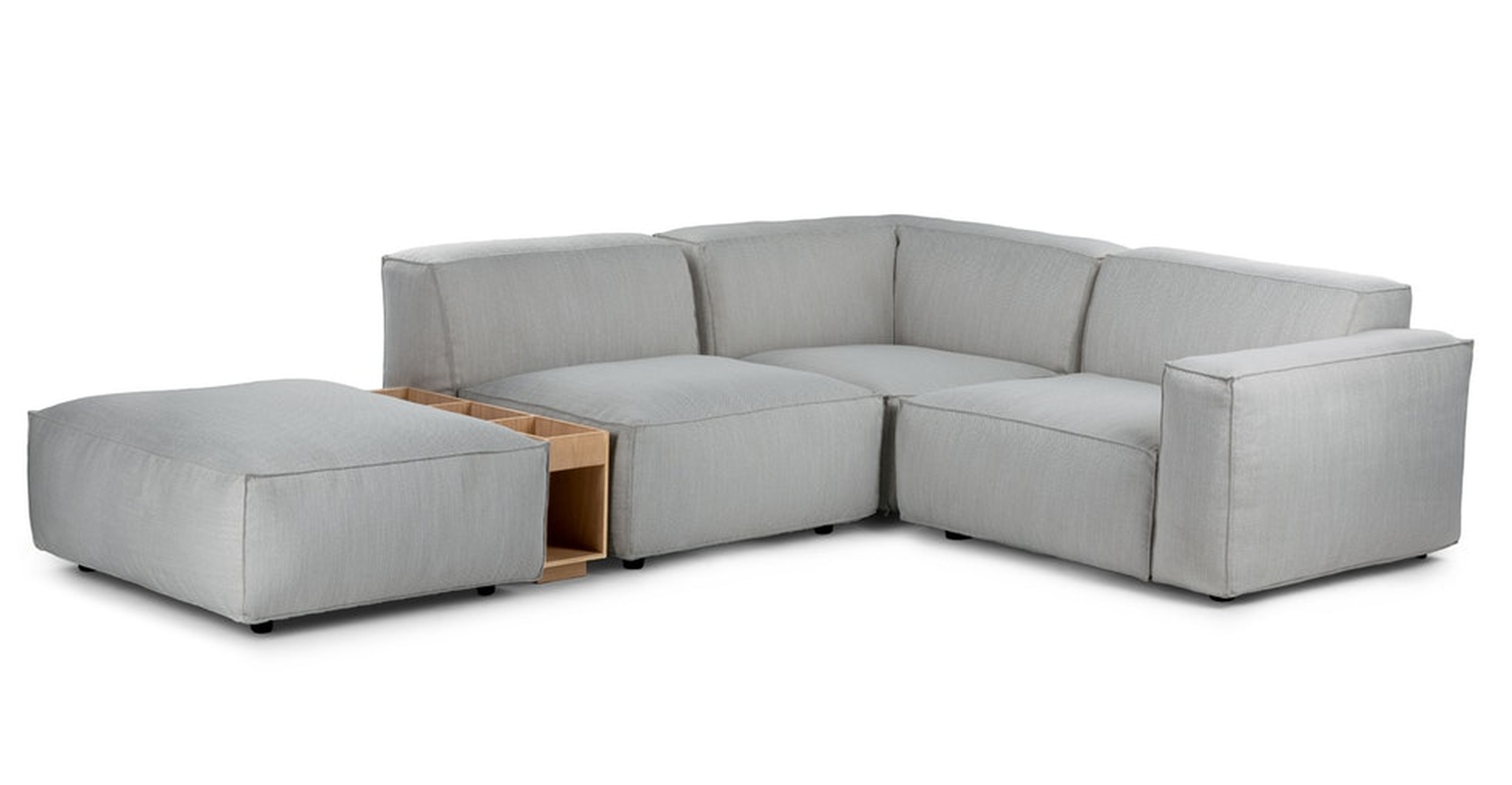 Solae Hush Gray / Oak Right Arm Corner Sectional - Article