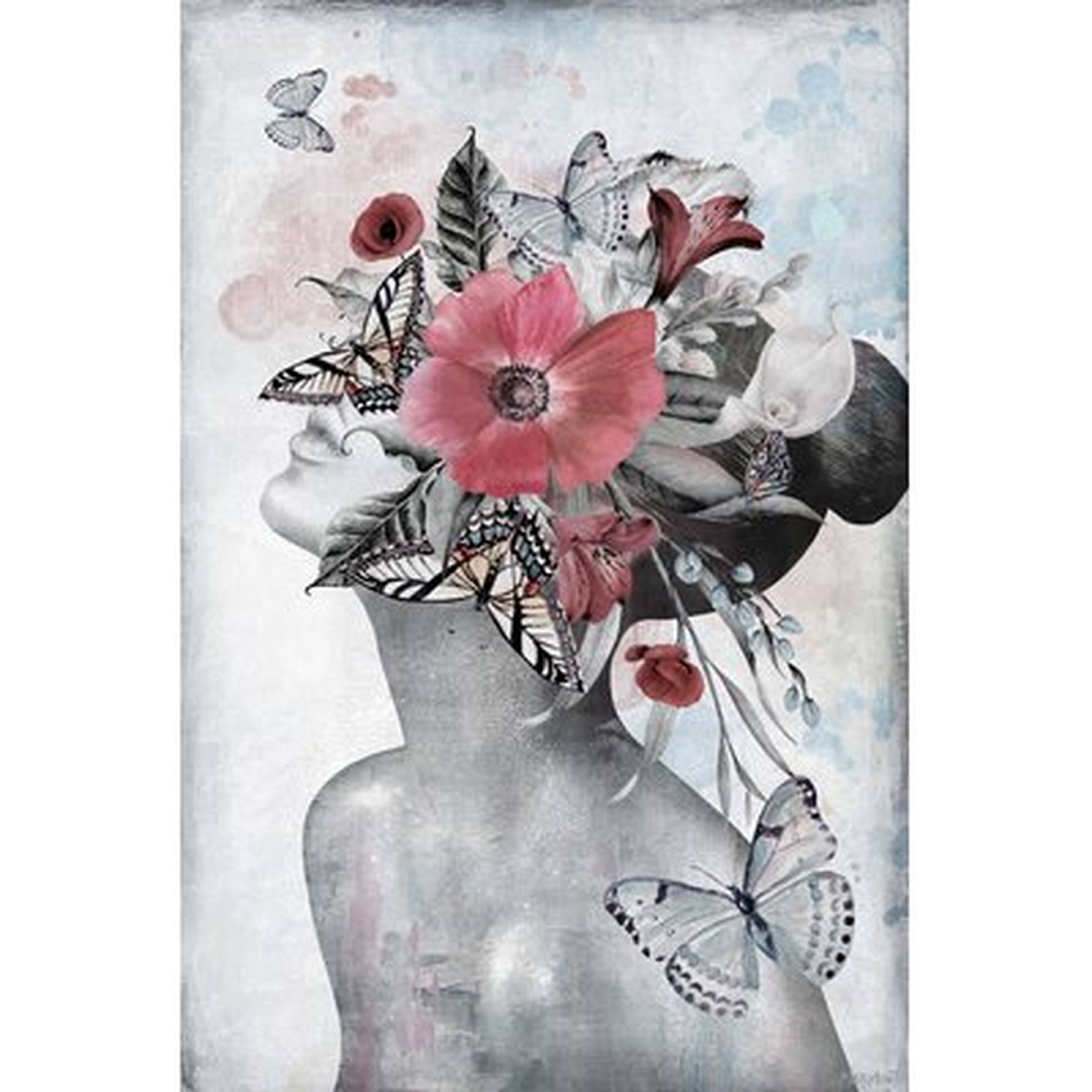 Poppies And Butterflies - Wrapped Canvas Print - Wayfair