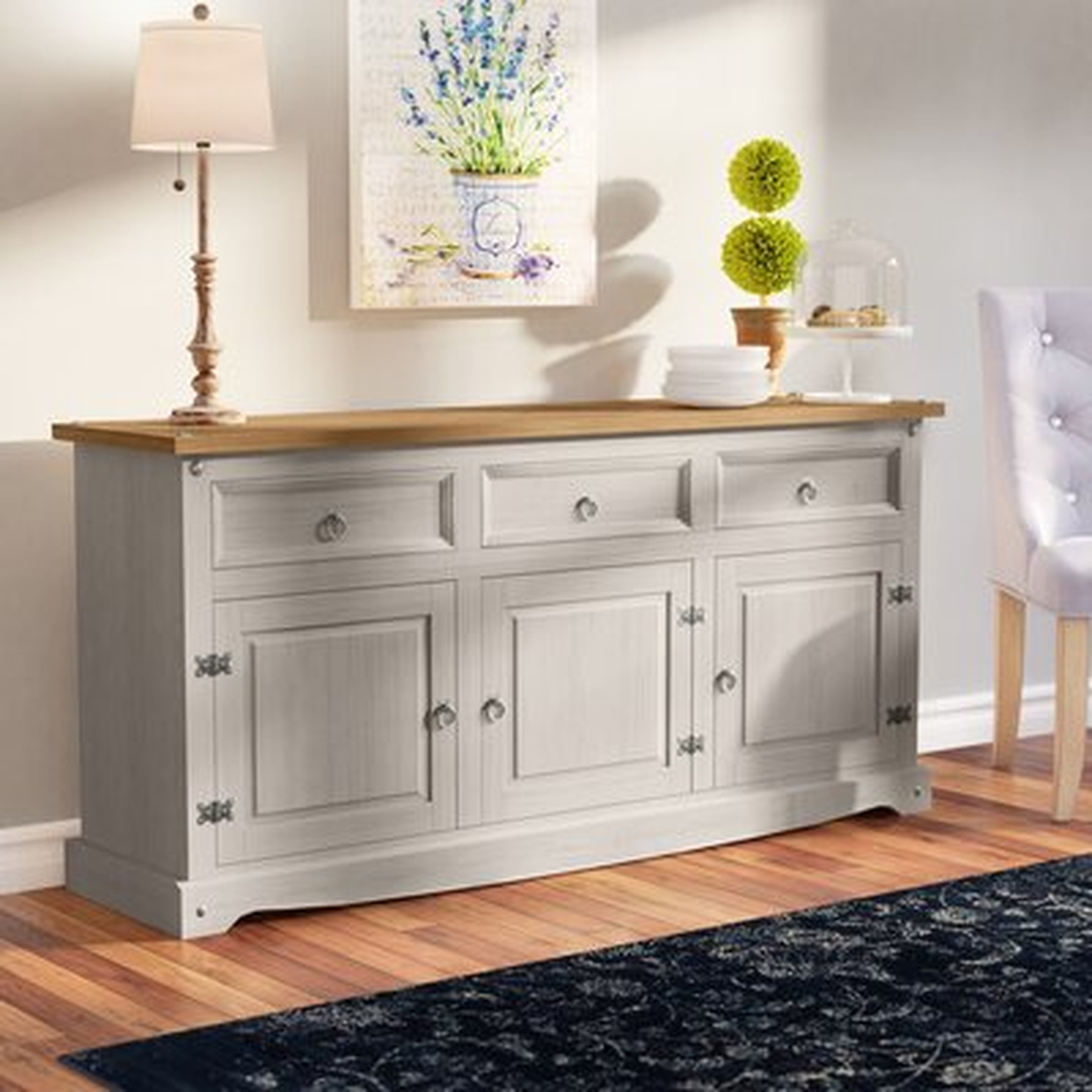 Kaylin 65.91" Wide 3 Drawer Pine Solid Wood Buffet Table - Wayfair