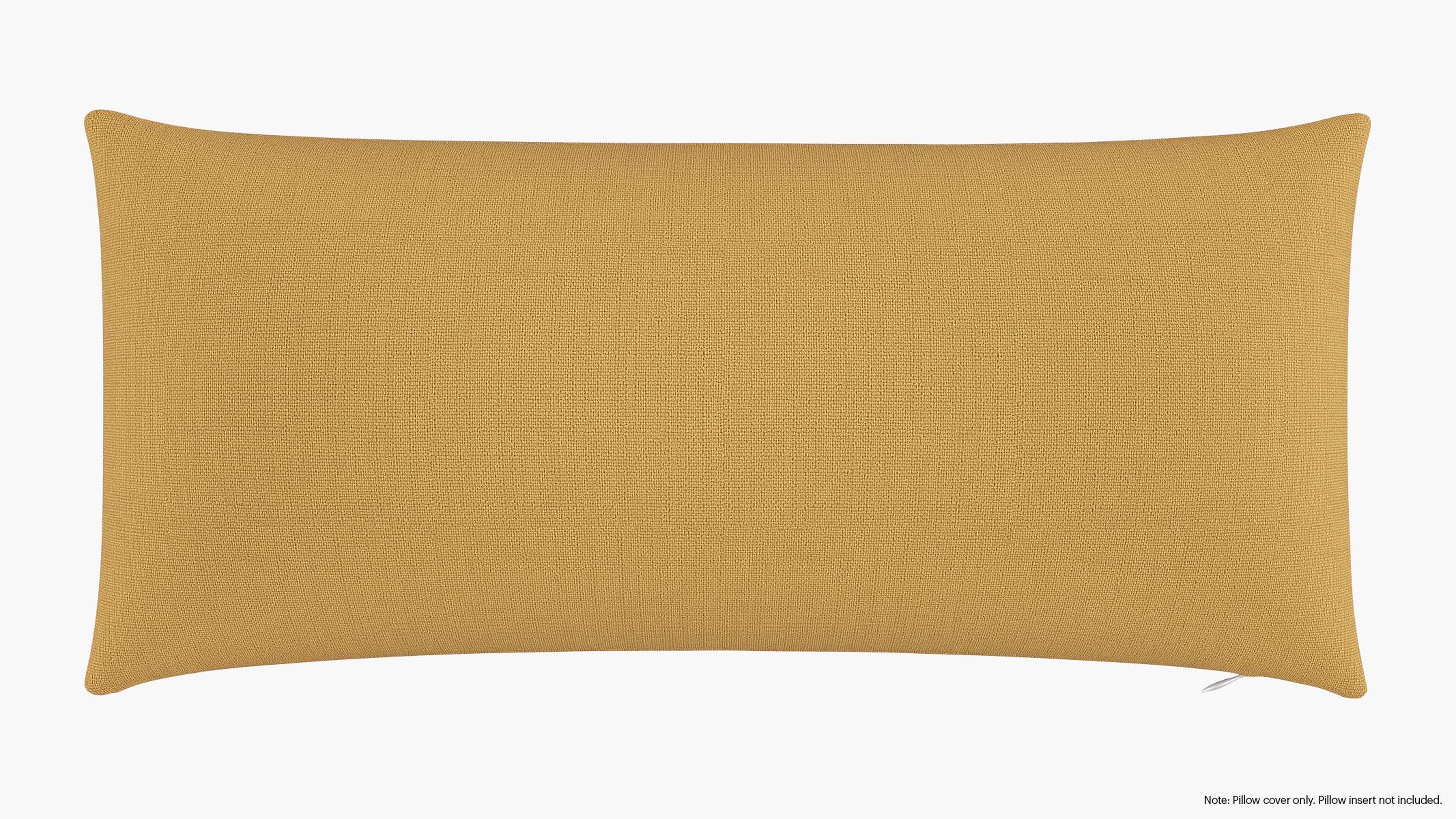 Throw Pillow Cover 14" x 30", French Yellow Everyday Linen, 14" x 30" - The Inside