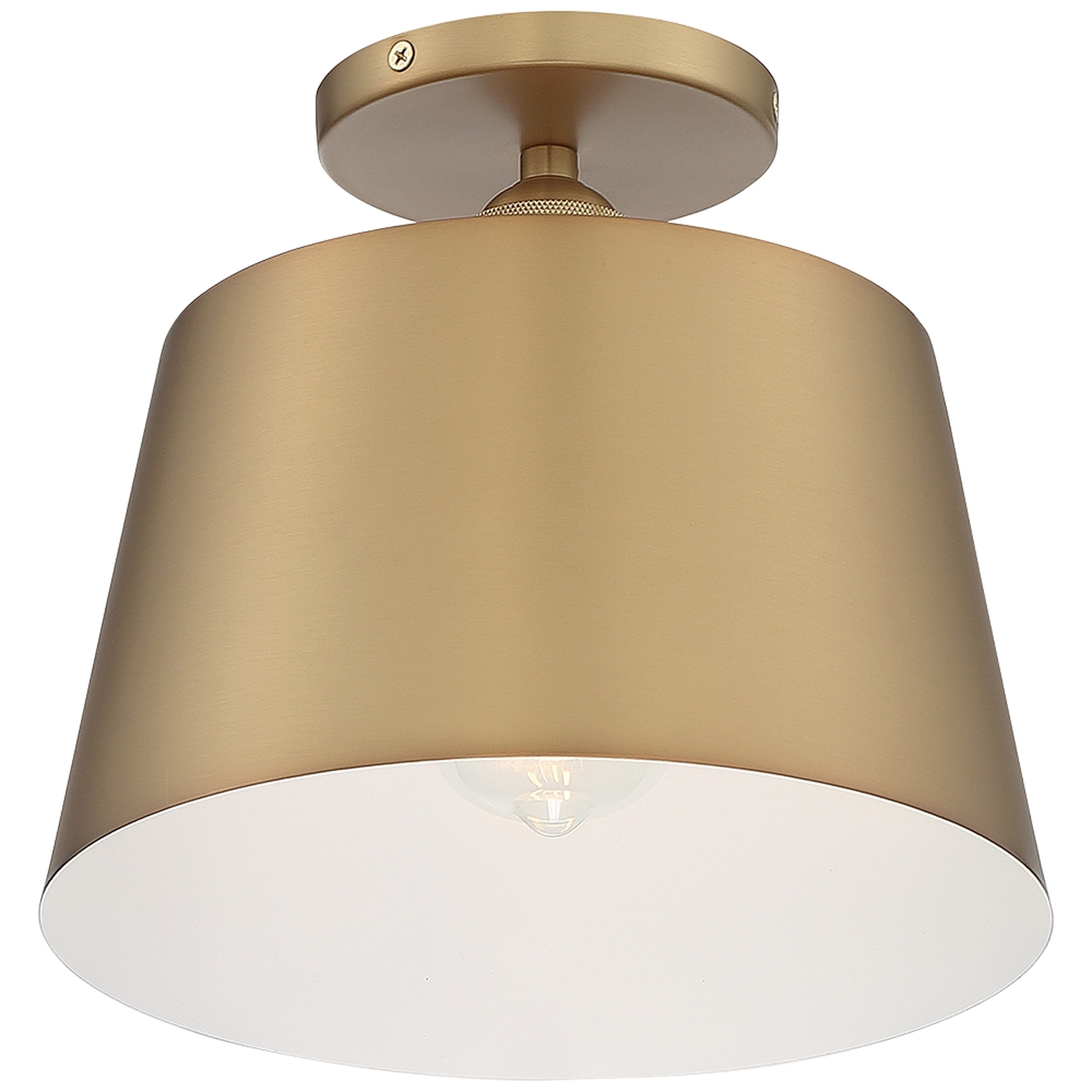 Satco Motif 10" Wide Brushed Brass and White Ceiling Light - Style # 99T01 - Lamps Plus