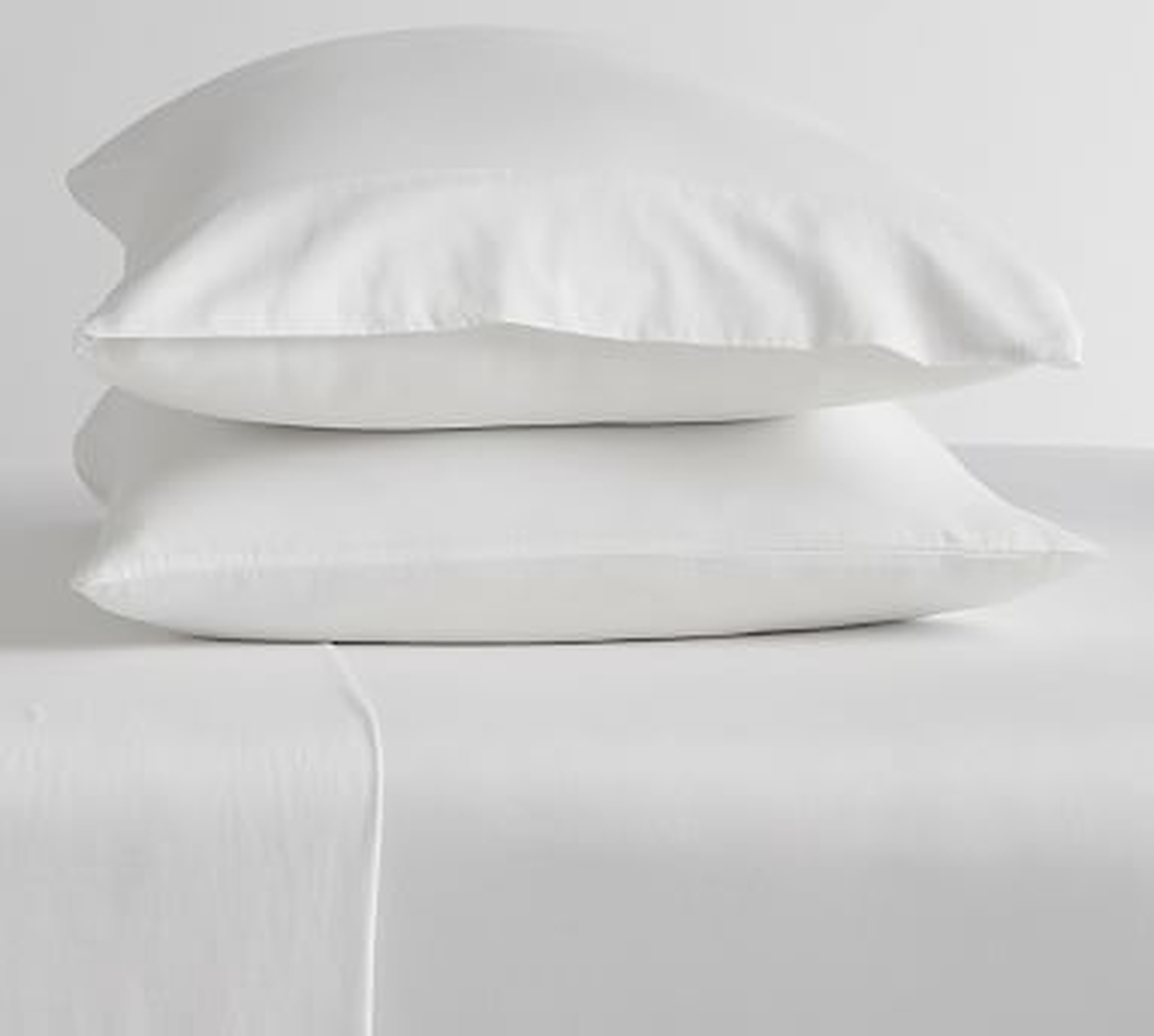 Washed Sateen Pillowcases, King S/2, White - Pottery Barn