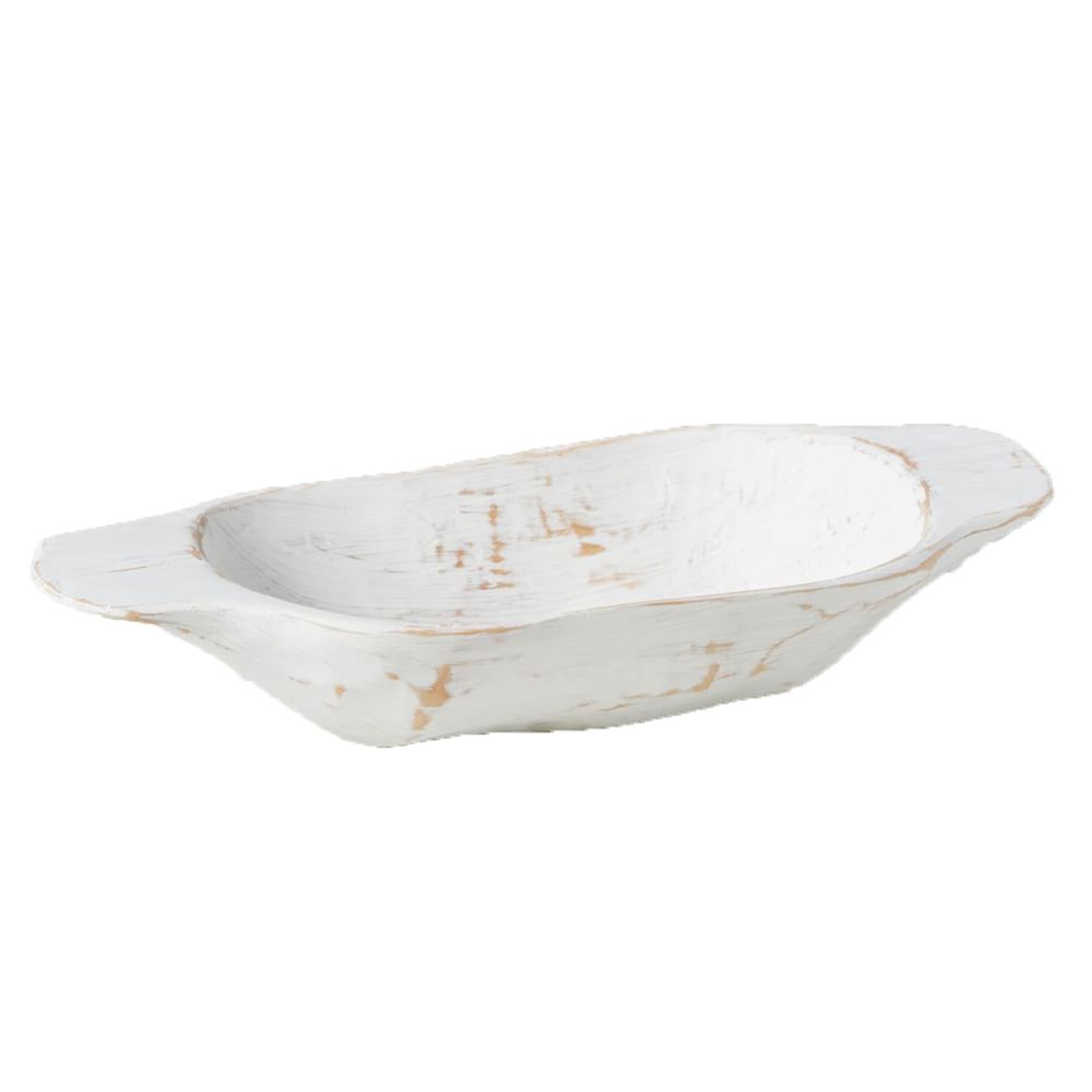 Distressed Dough Bowl, Small, White - West Elm