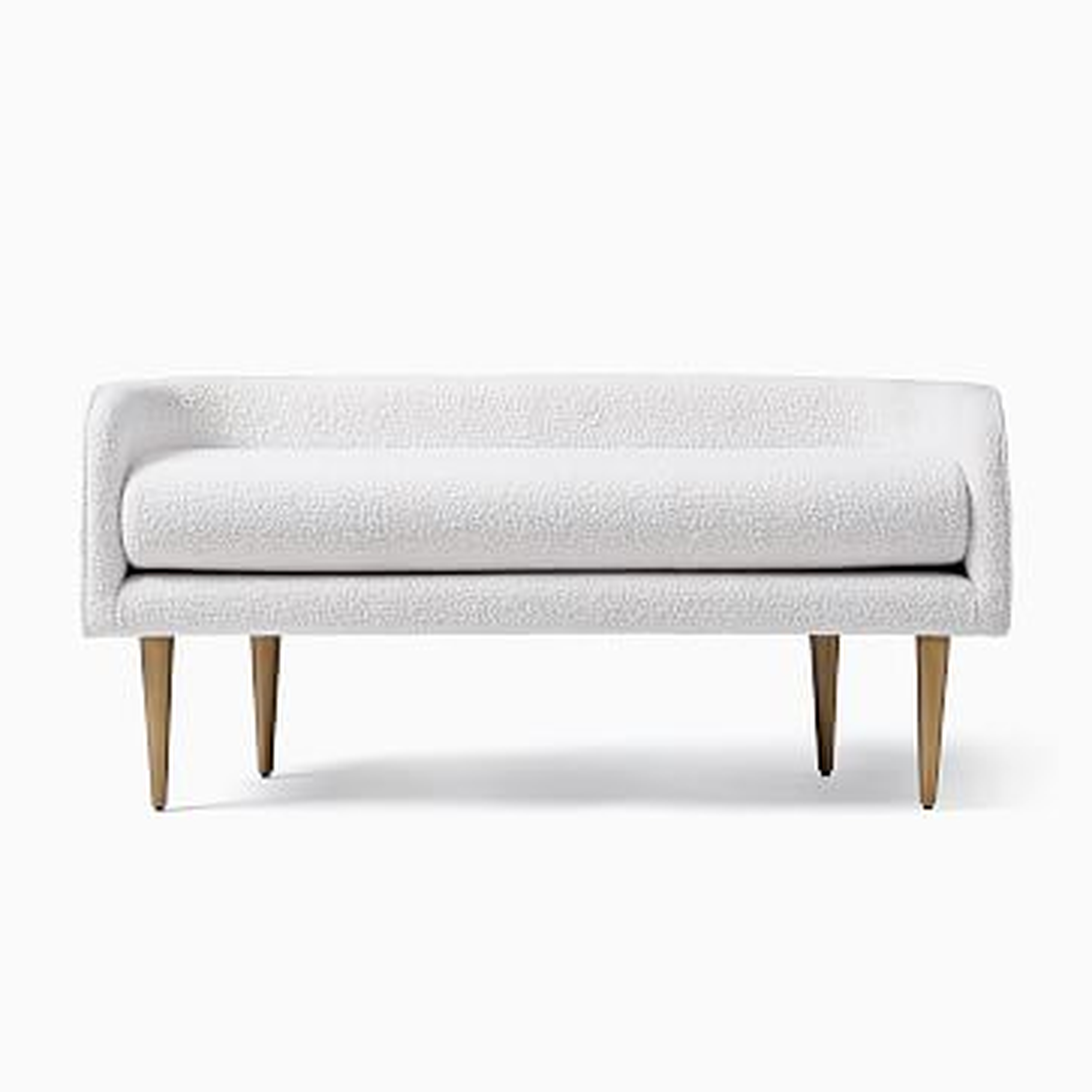 Celine Bench, Chunky Boucle, White - West Elm