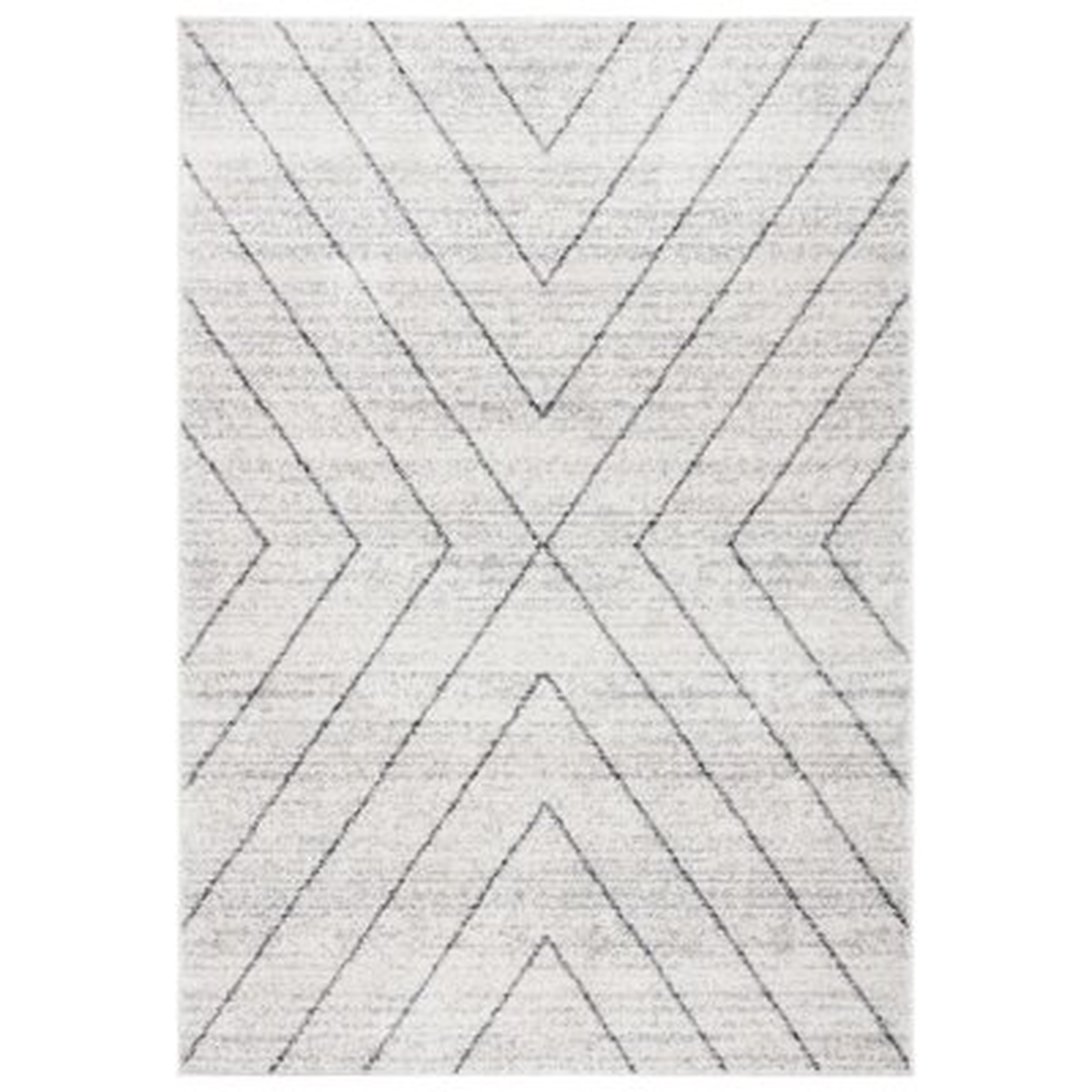 Janzen Geometric Area Rug, Ivory & Gray, 8' x 10' - Wayfair