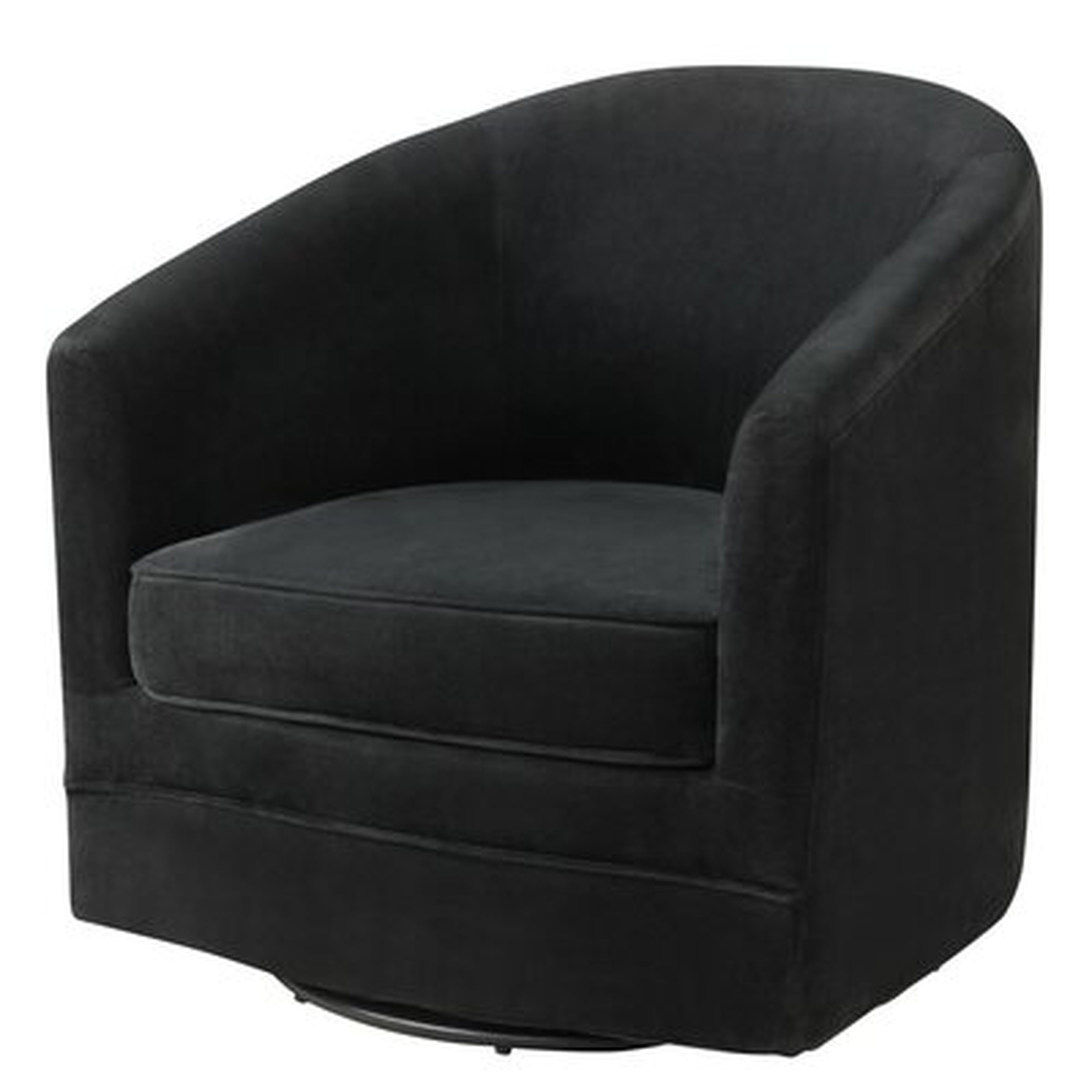 Everly Quinn Modern Swivel Barrel Chair Upholstered Velvet Armchair With Metal Base - Wayfair