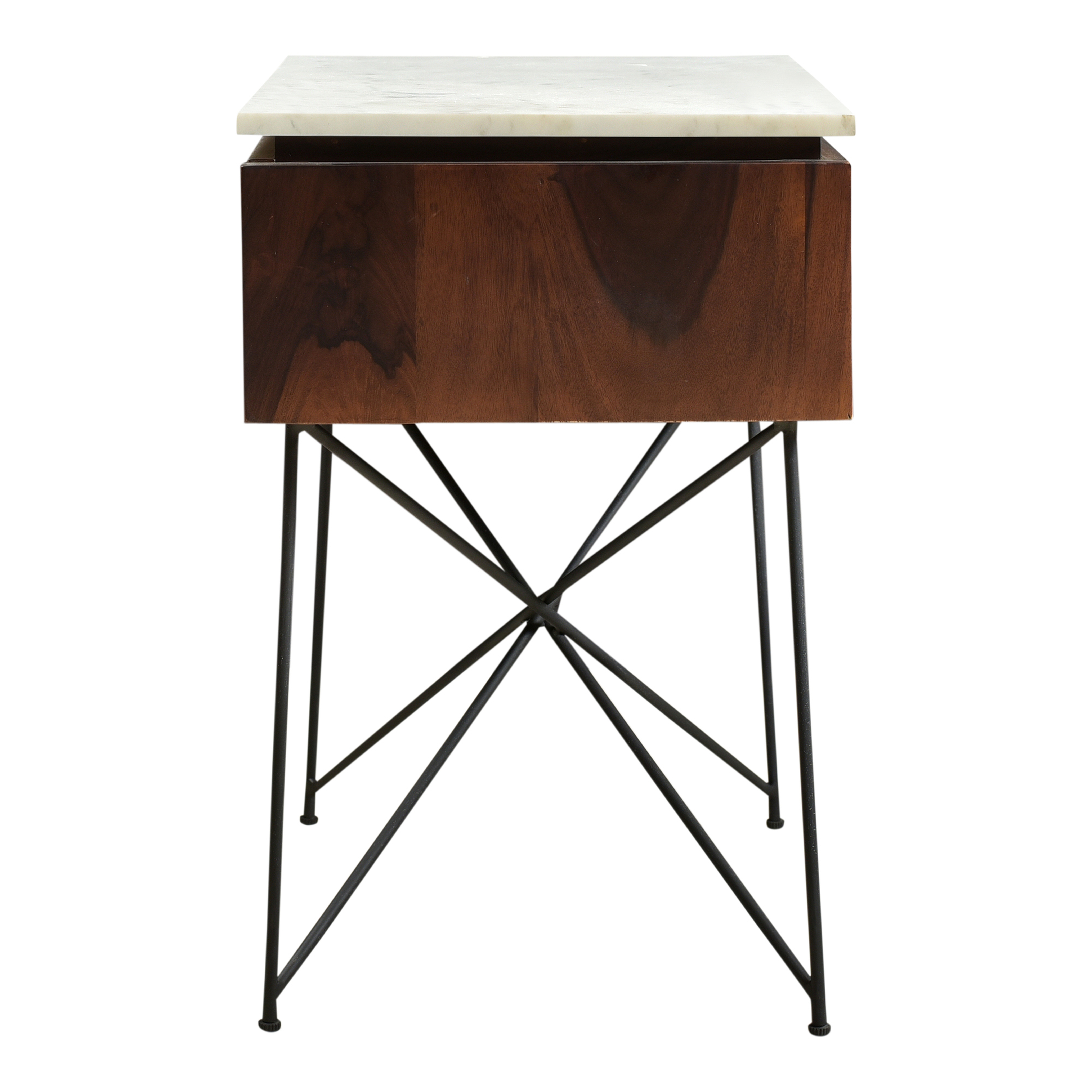 Dominic Nightstand White and Brown - Moes Home Collection