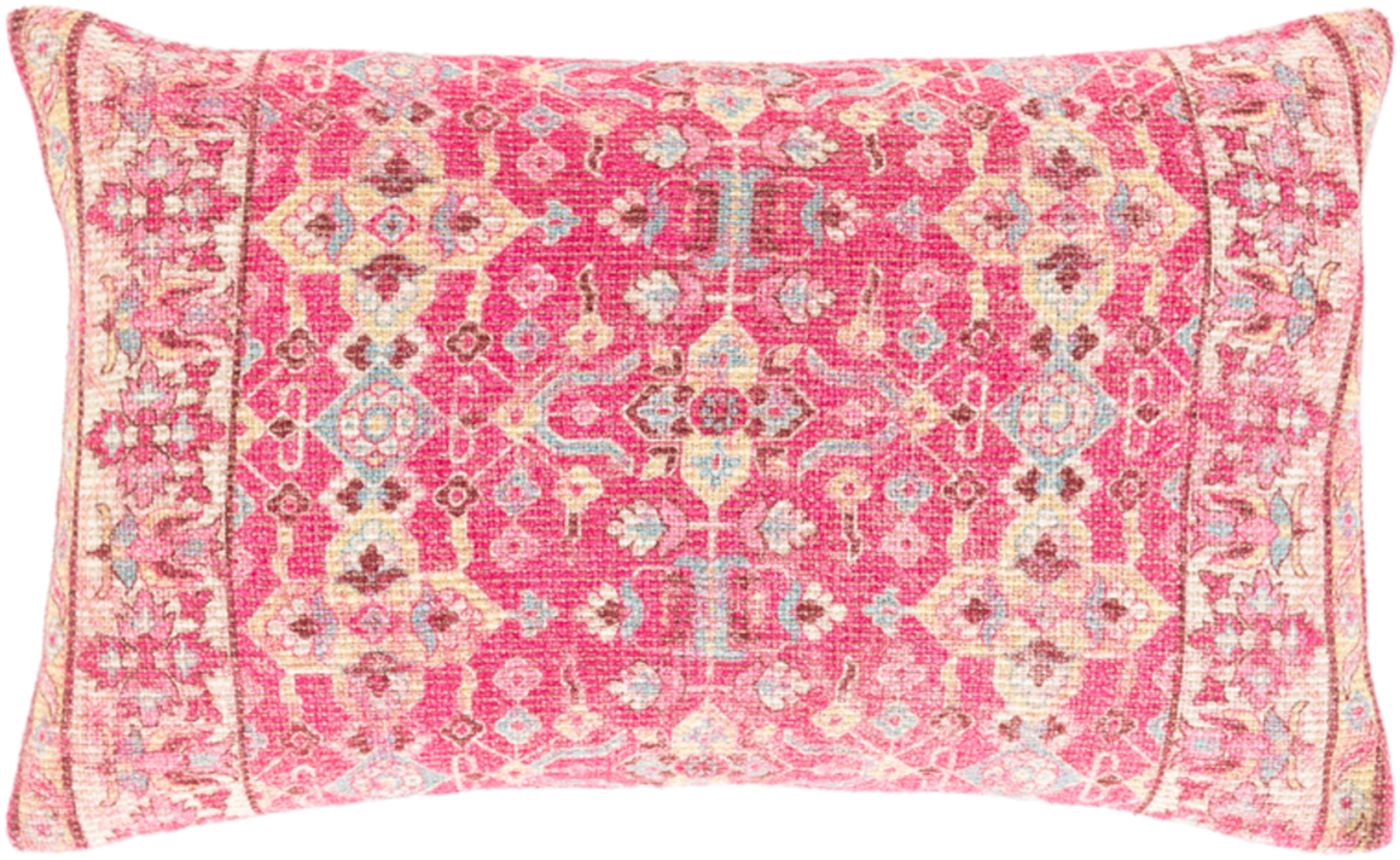 Azariah Lumbar Pillow Cover, 22" x 14", Pink - Roam Common