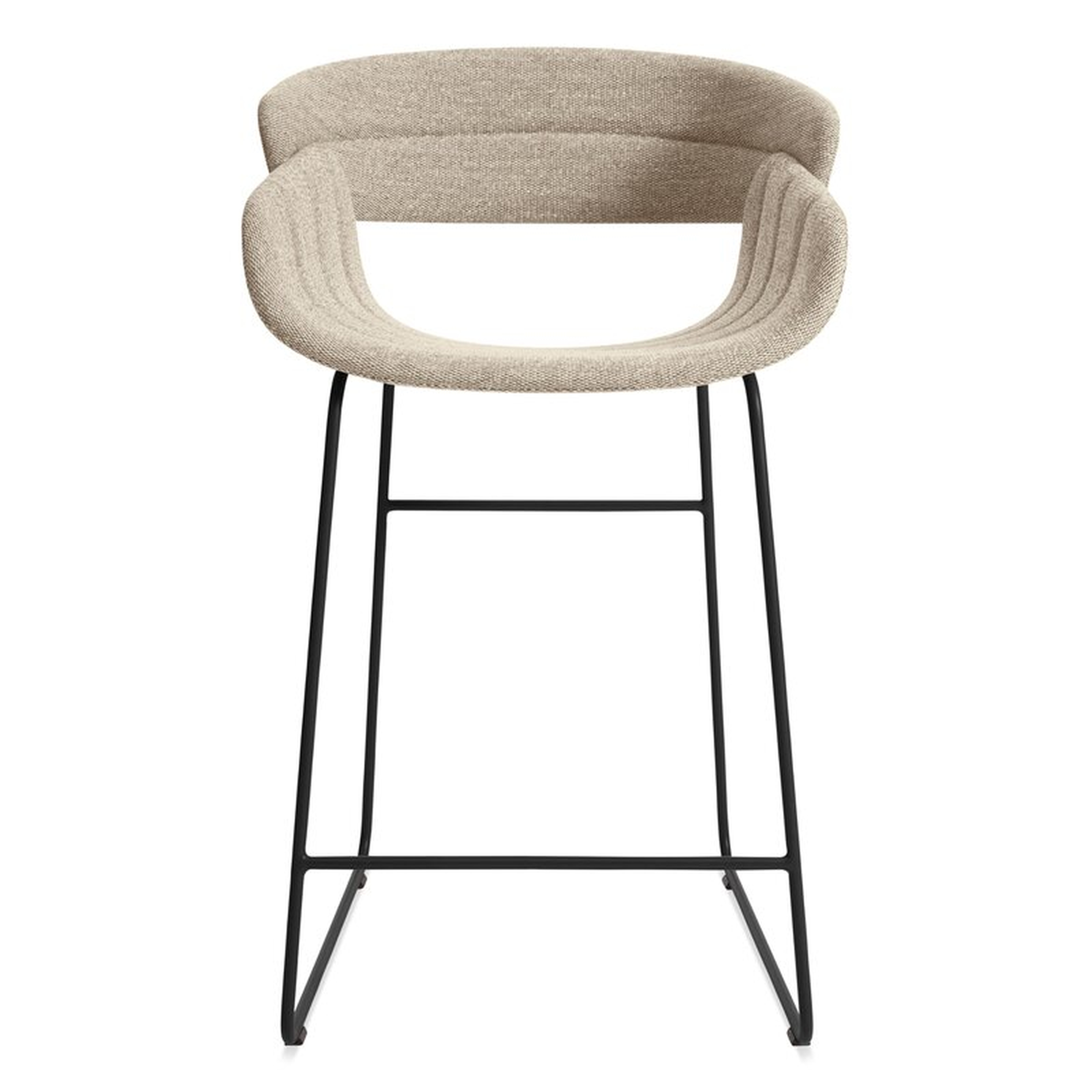 Blu Dot Racer Bar & Counter Stool Seat Height: Counter Stool (25" Seat Height), Color: Black, Upholstery: Stone - Perigold