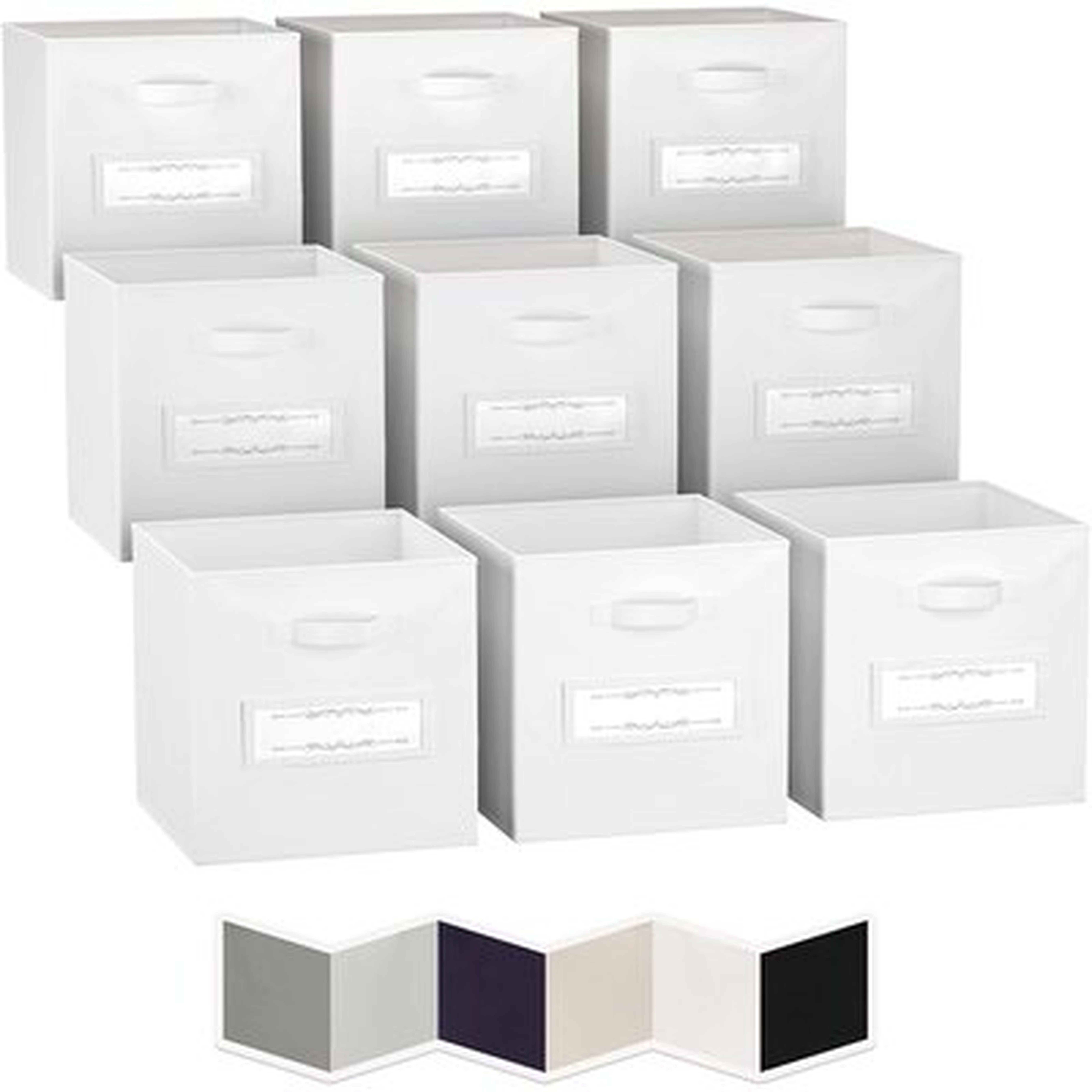 Storage Cubes (Set Of 9). Fabric Storage Bins With Label Window | Cube Storage Bins For Home And Office | Foldable Cube Baskets For Shelf | Closet Organizers And Storage Box - Wayfair