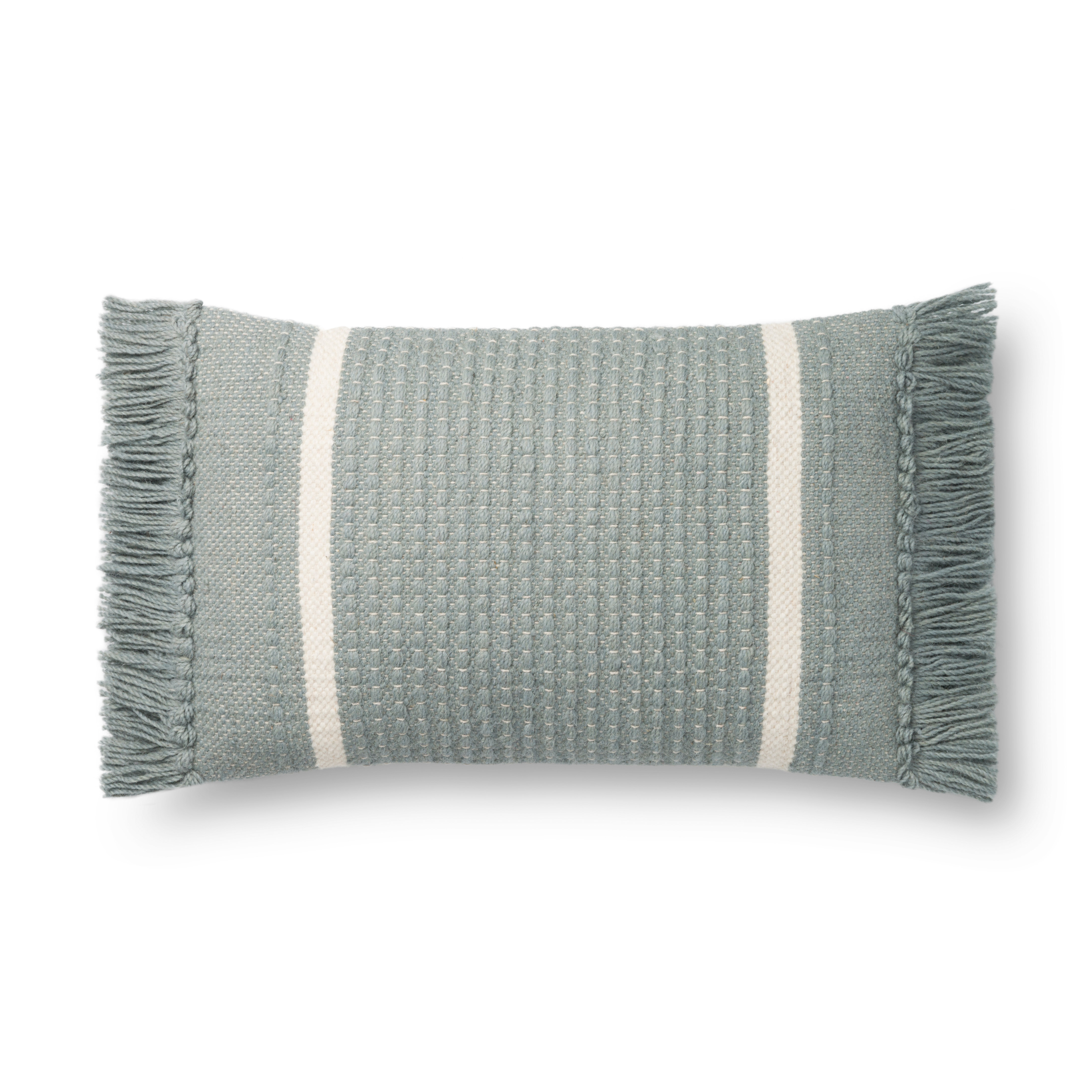 PILLOWS P1128 BLUE 13" x 21" Cover w/Poly - Magnolia Home by Joana Gaines Crafted by Loloi Rugs