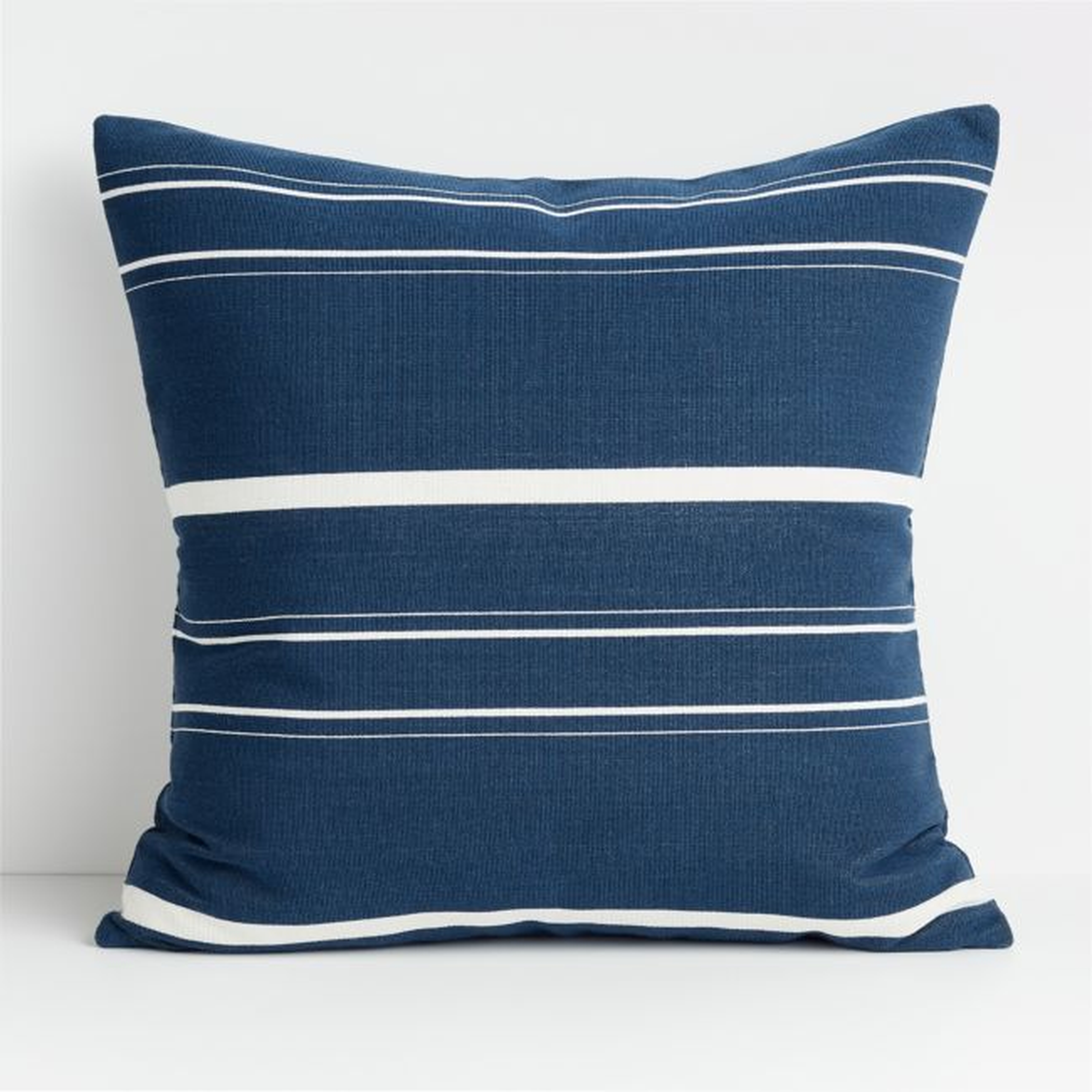 Lilane 23" Blue and White Pillow with Down-Alternative Insert - Crate and Barrel