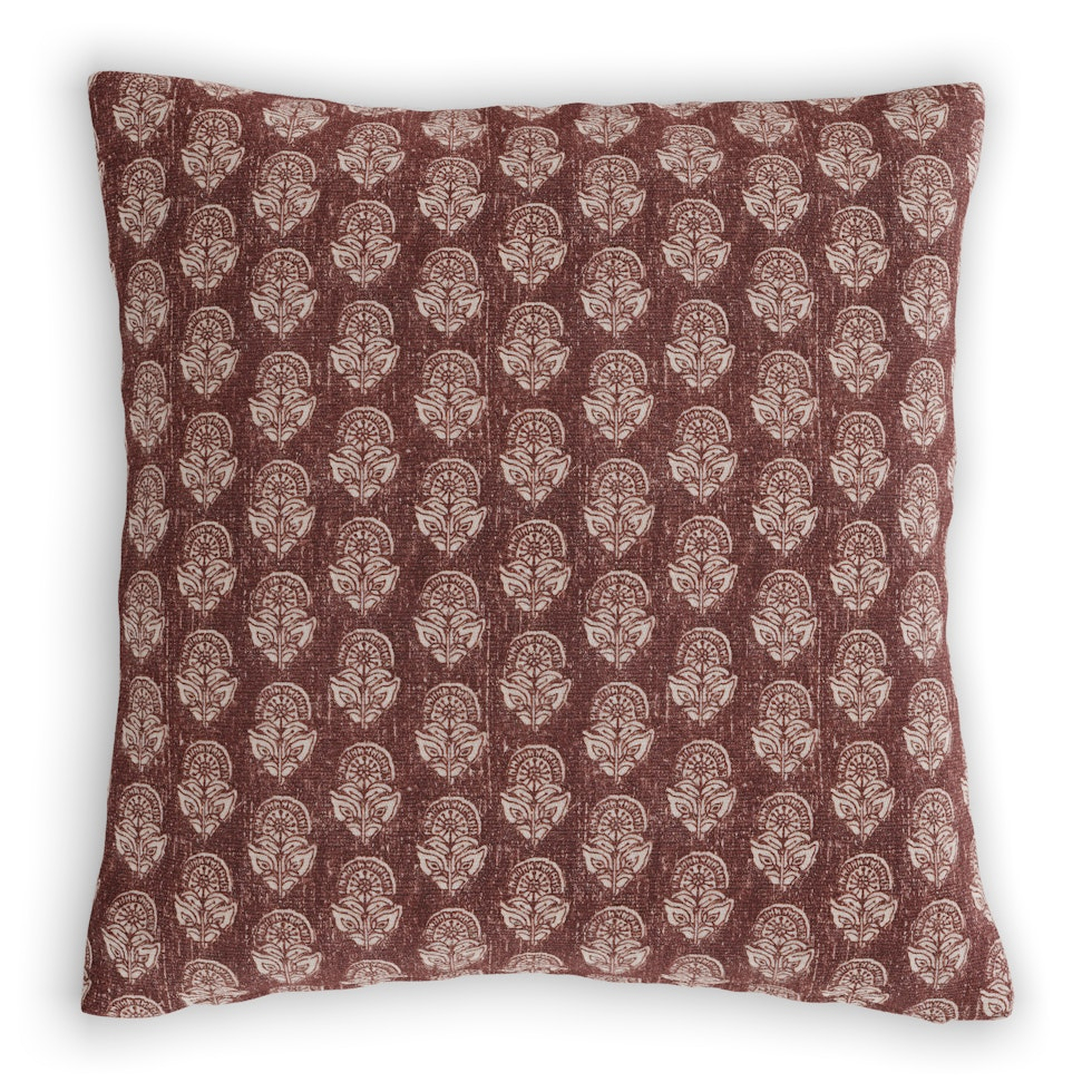 Laurel Pillow - Purple Blockprint - Article