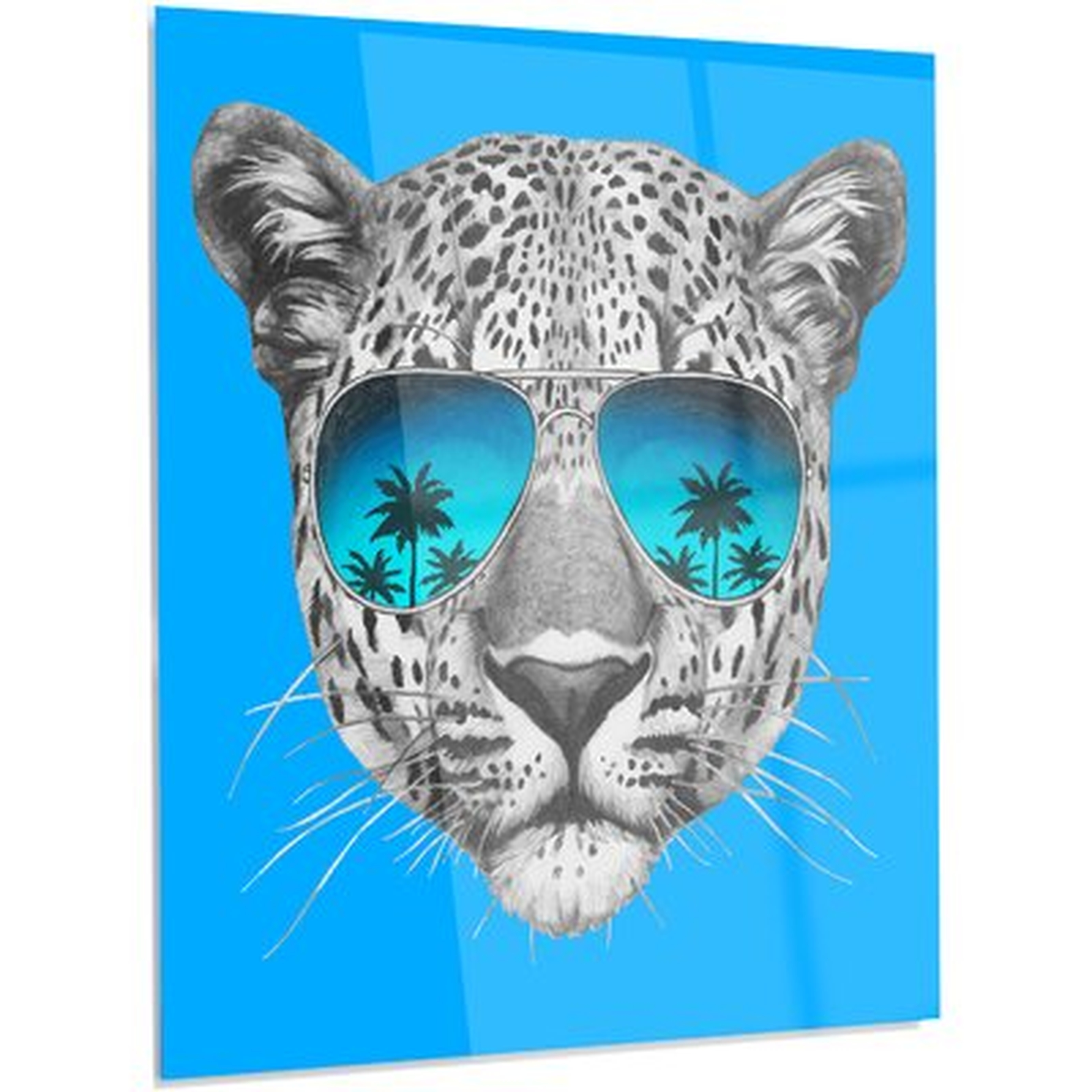 Animal Leopard with Mirror Sunglasses - Graphic Art Print - Wayfair