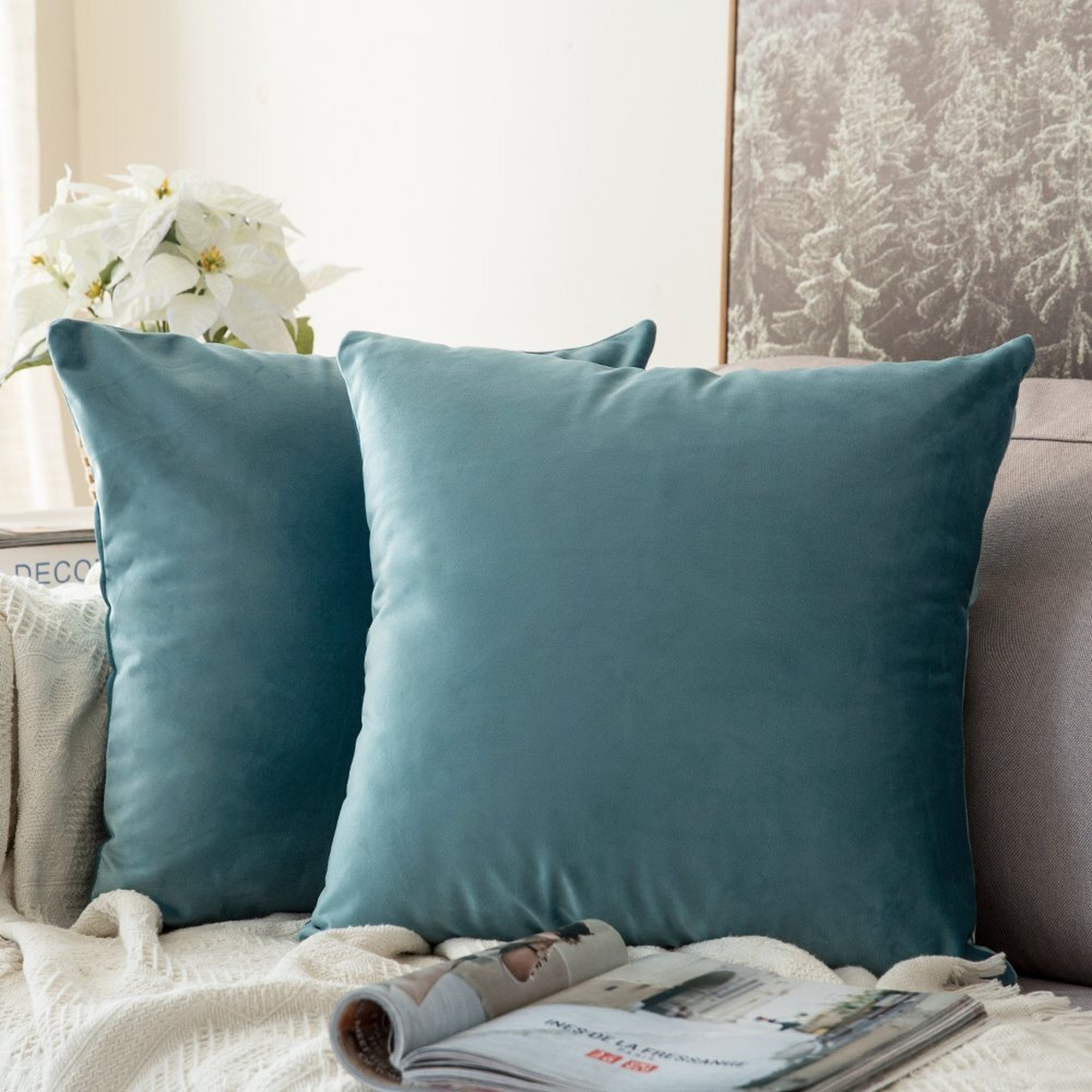 "BEAUTIKER Velvet Throw Pillow Cover" - Perigold