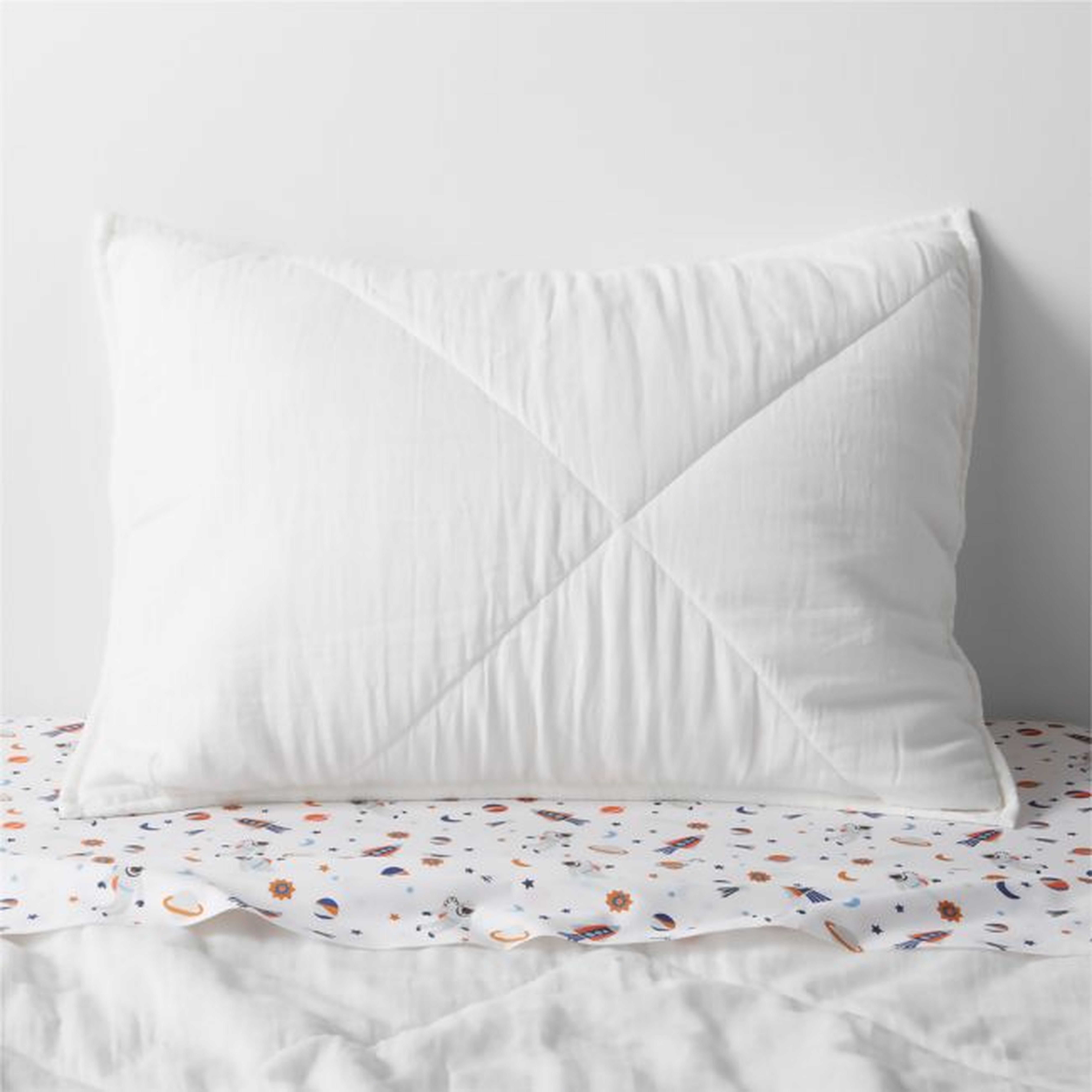 Supersoft Pampas Ivory Cotton Gauze Kids Quilted Pillow Sham - Crate & Kids