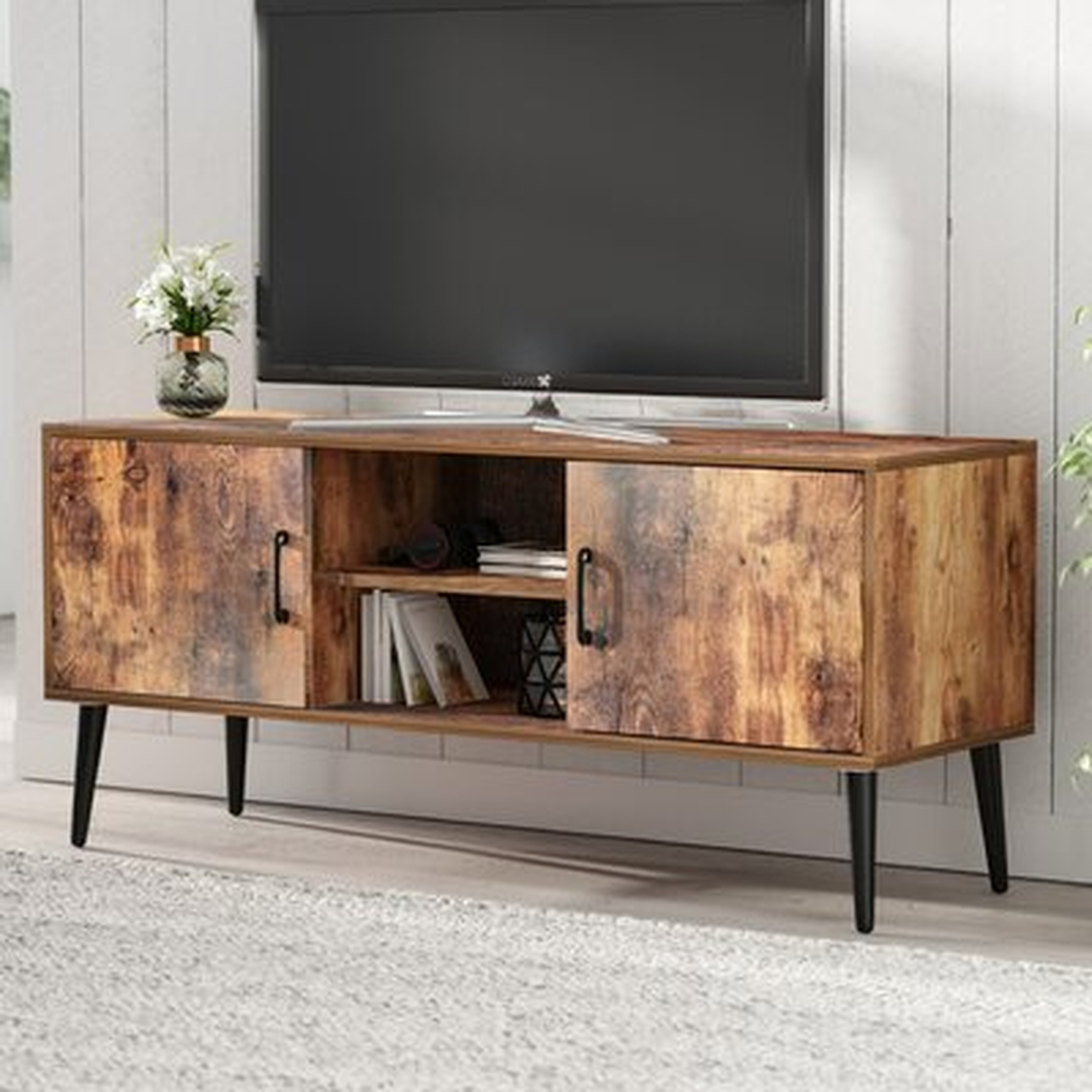 Mid Century Modern TV Stand  2 Door - Wayfair
