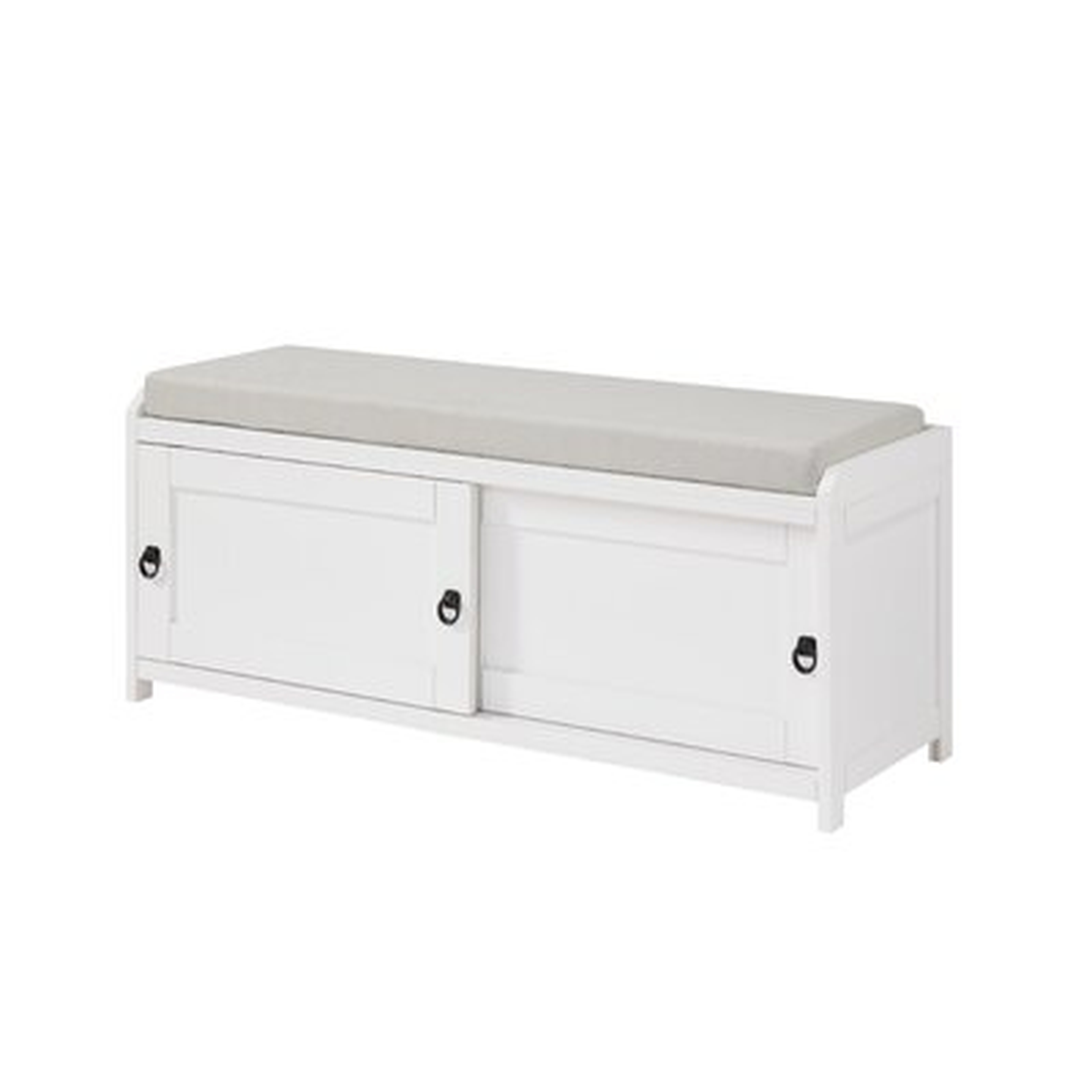 Homes Collection Wood Storage Bench With 2 Cabinets - Wayfair