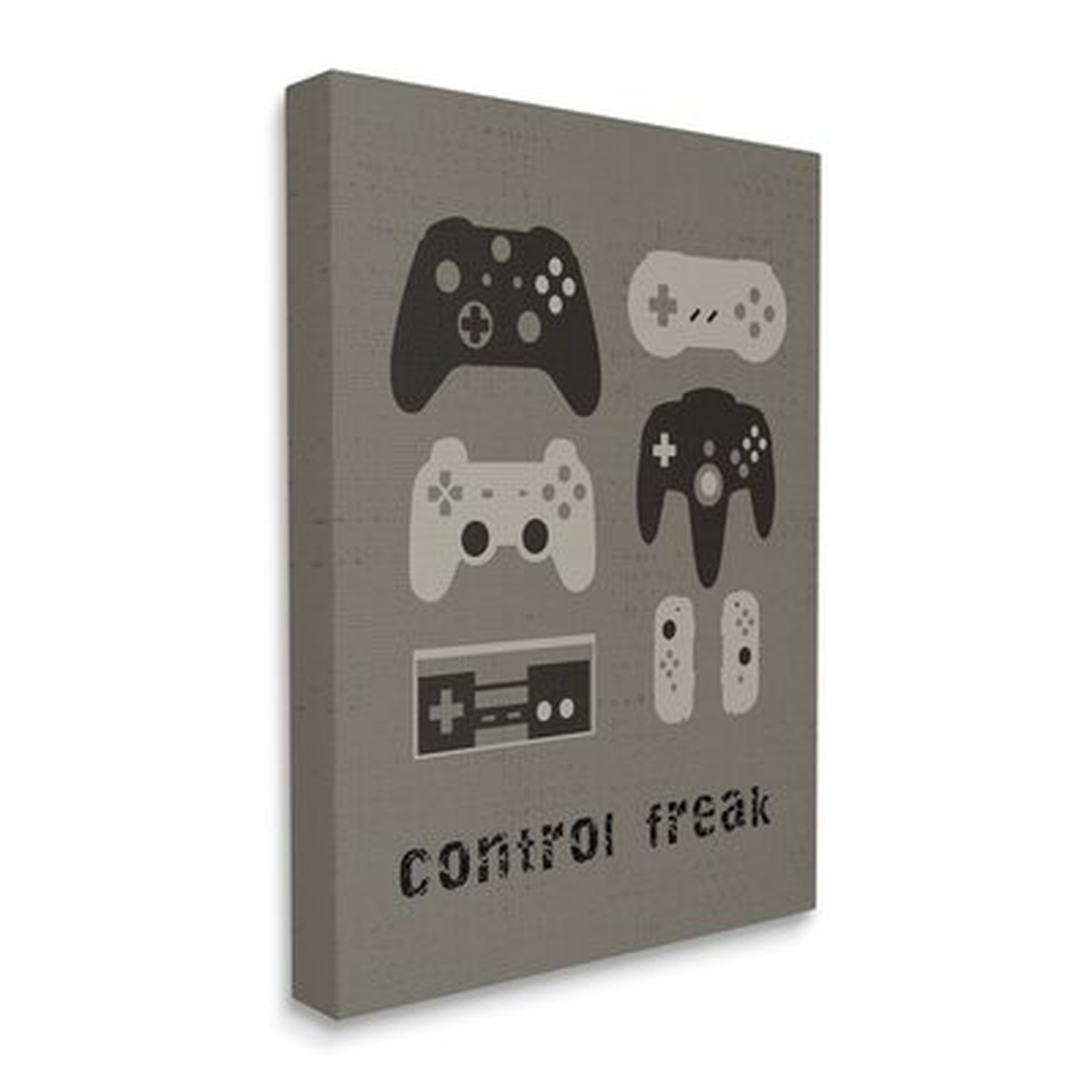 Control Freak Distressed Pattern Black Grey Controllers - Wayfair
