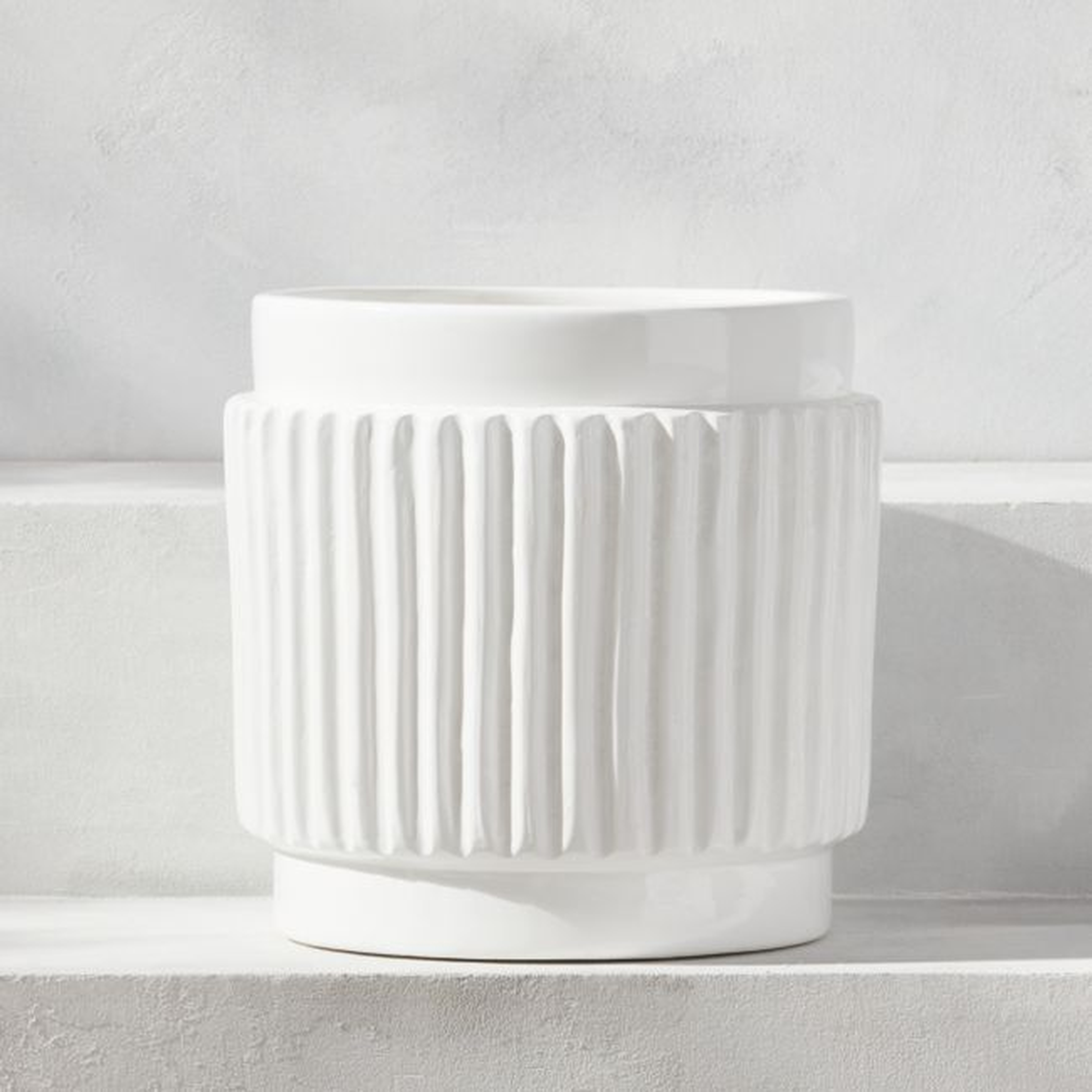 Lila Glazed White Planter - CB2