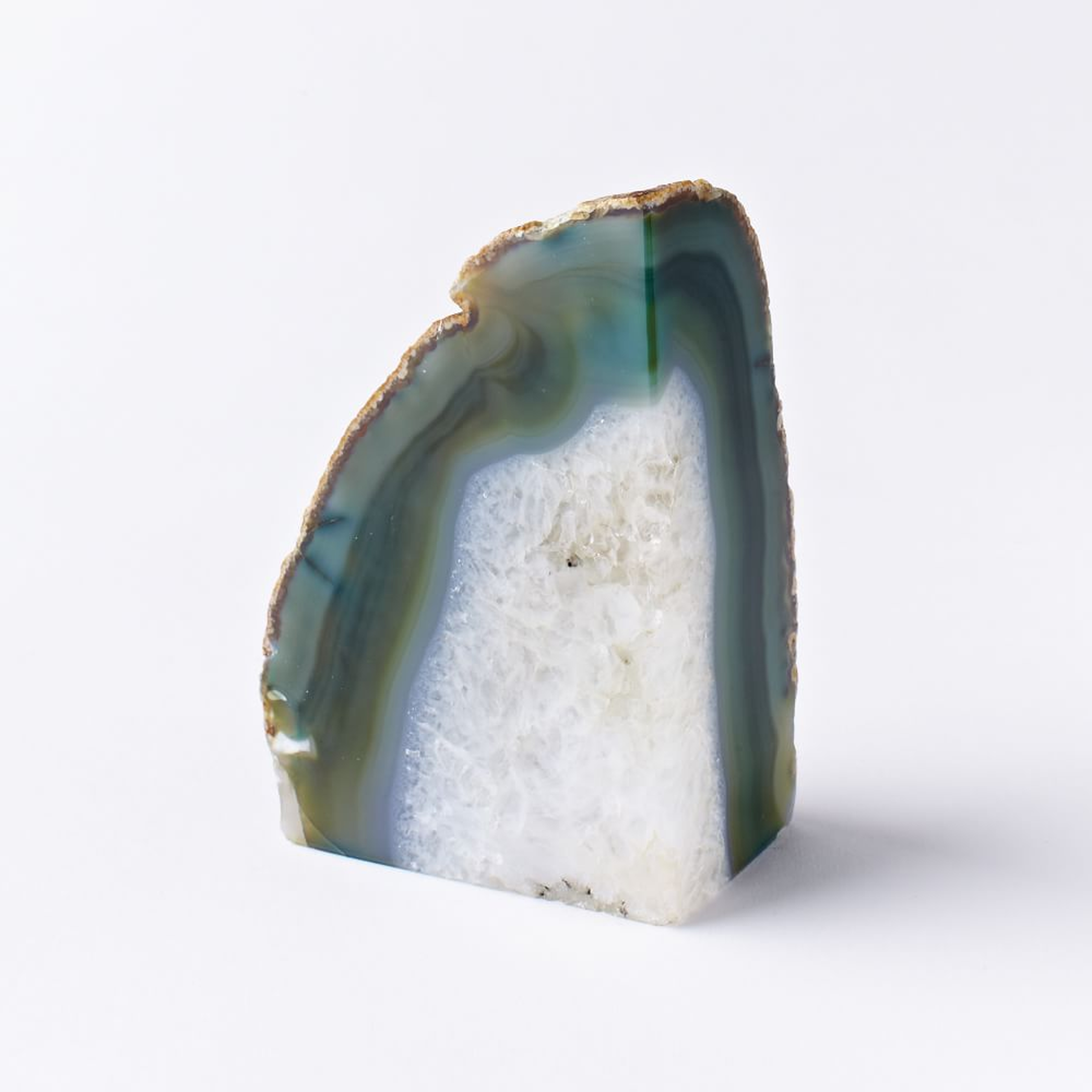 individual Agate Bookend, Green - West Elm