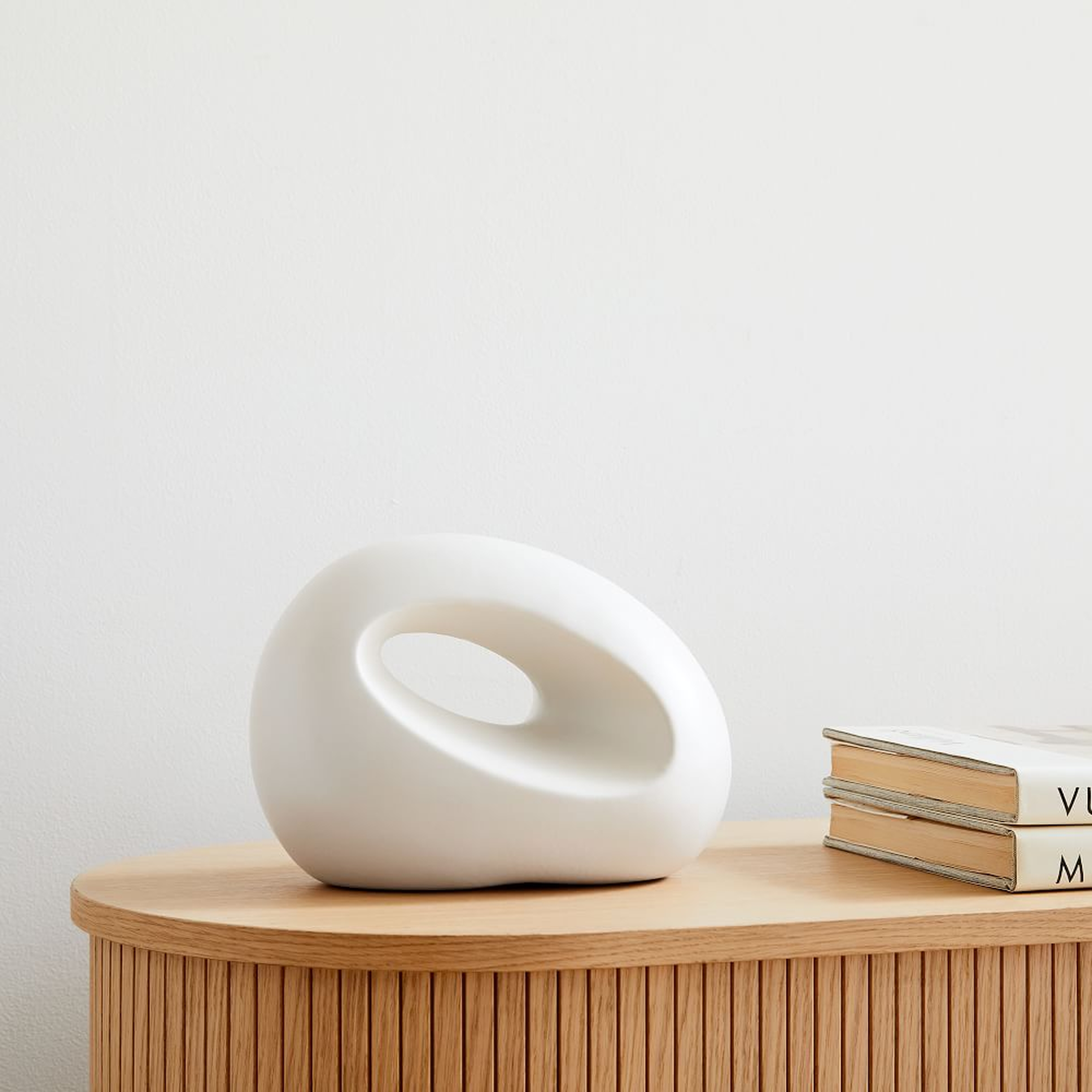 Alba Ceramic Sculptural Objects, White, Small - West Elm