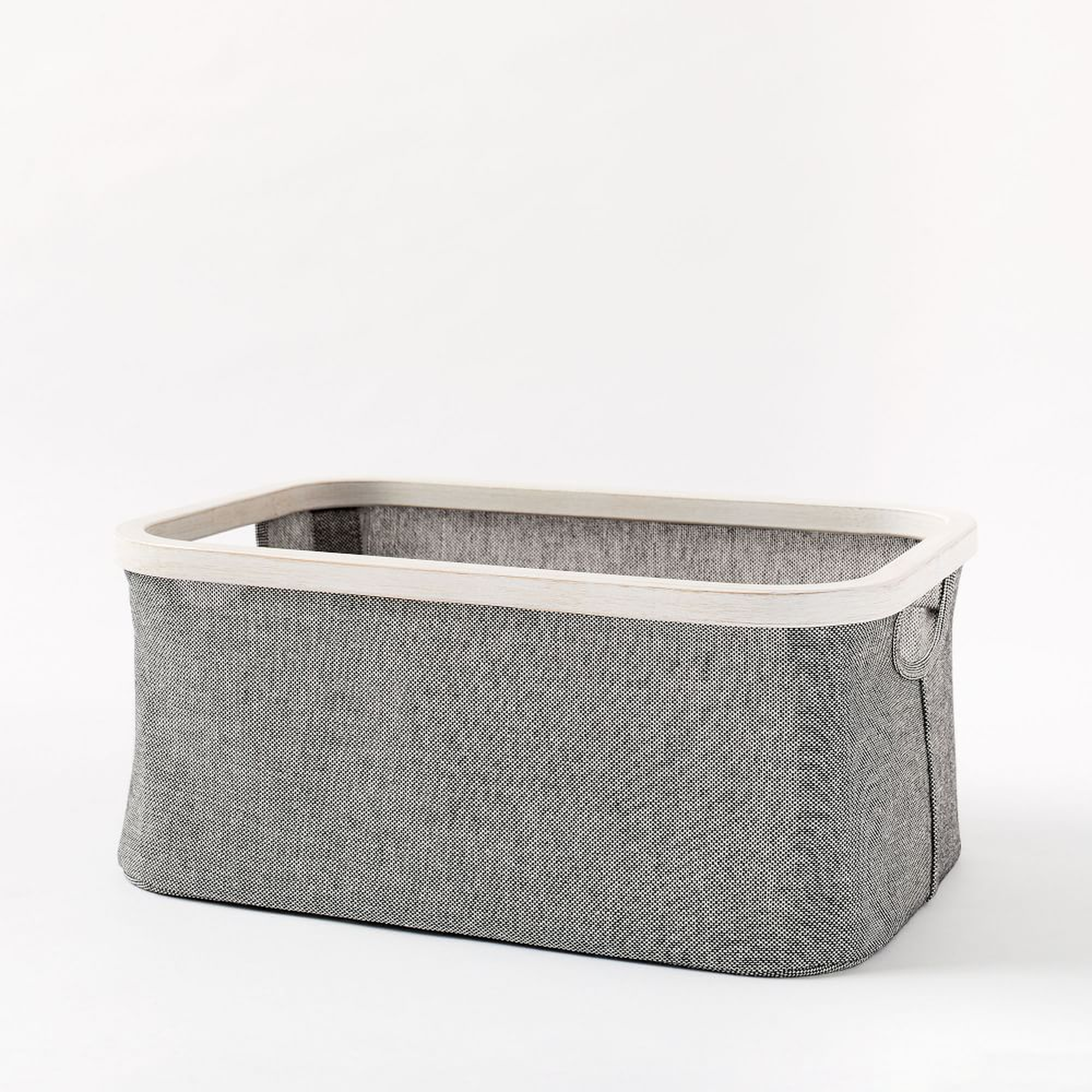 Bamboo Storage Basket, Gray Washed, Small - West Elm