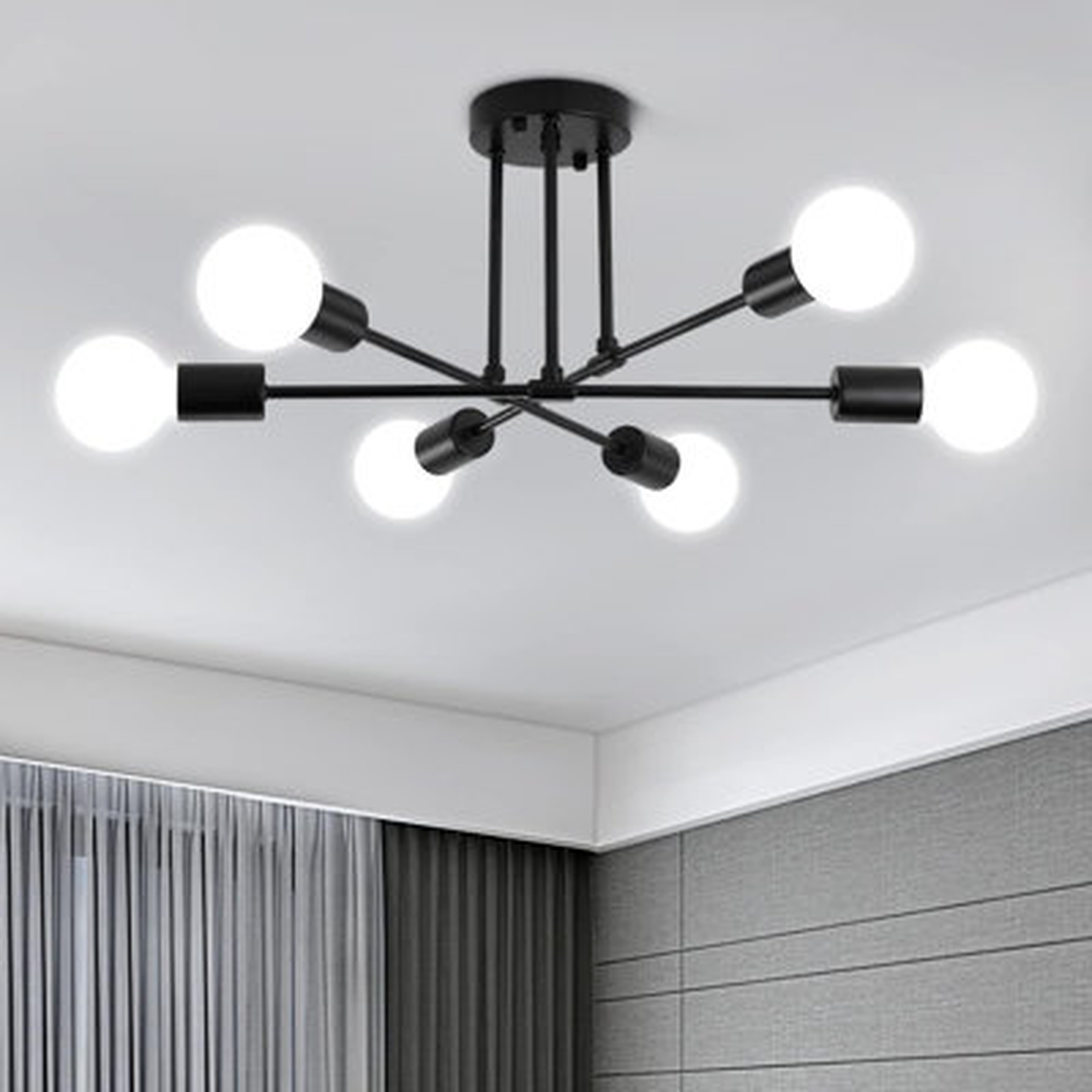 6/Ceiling Light Fixture, Adjustable Semi-Recessed Chandelier Mounting Chandelier, Industrial Retro Light Fixture - Wayfair