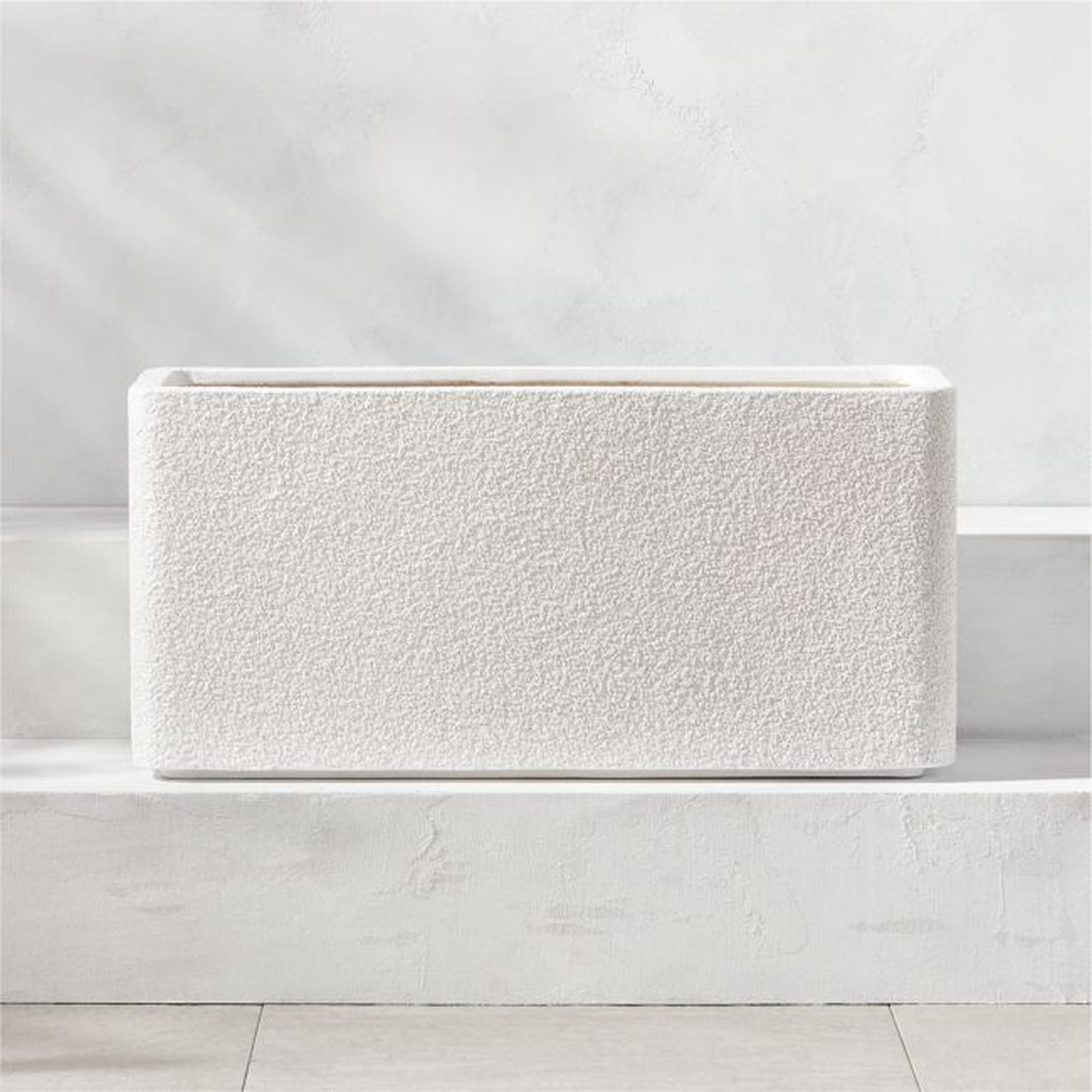 Boka Rectangular White Indoor/Outdoor Planter - CB2
