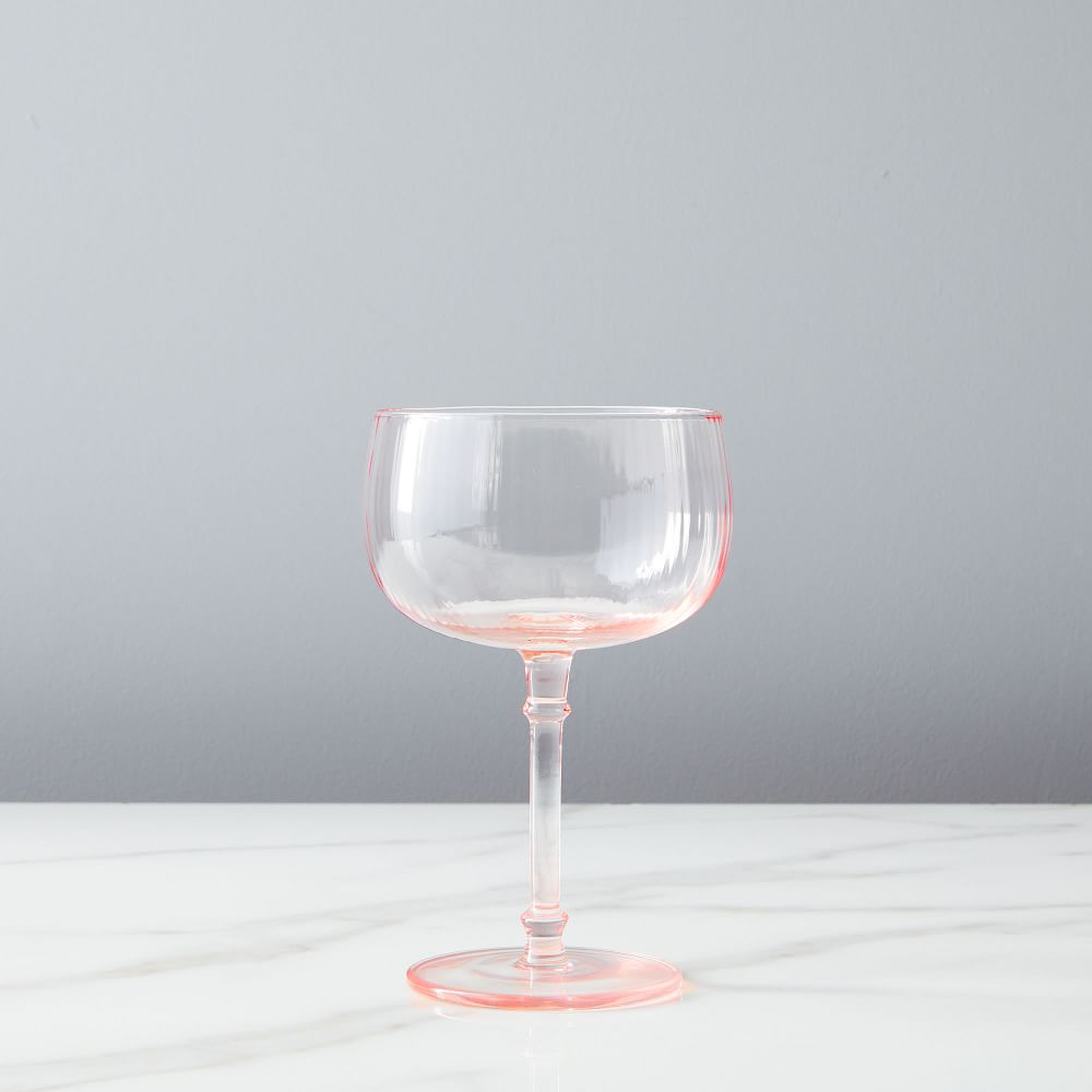 Esme Glassware, Coupe Champagne, Rose, Set of 4 - West Elm