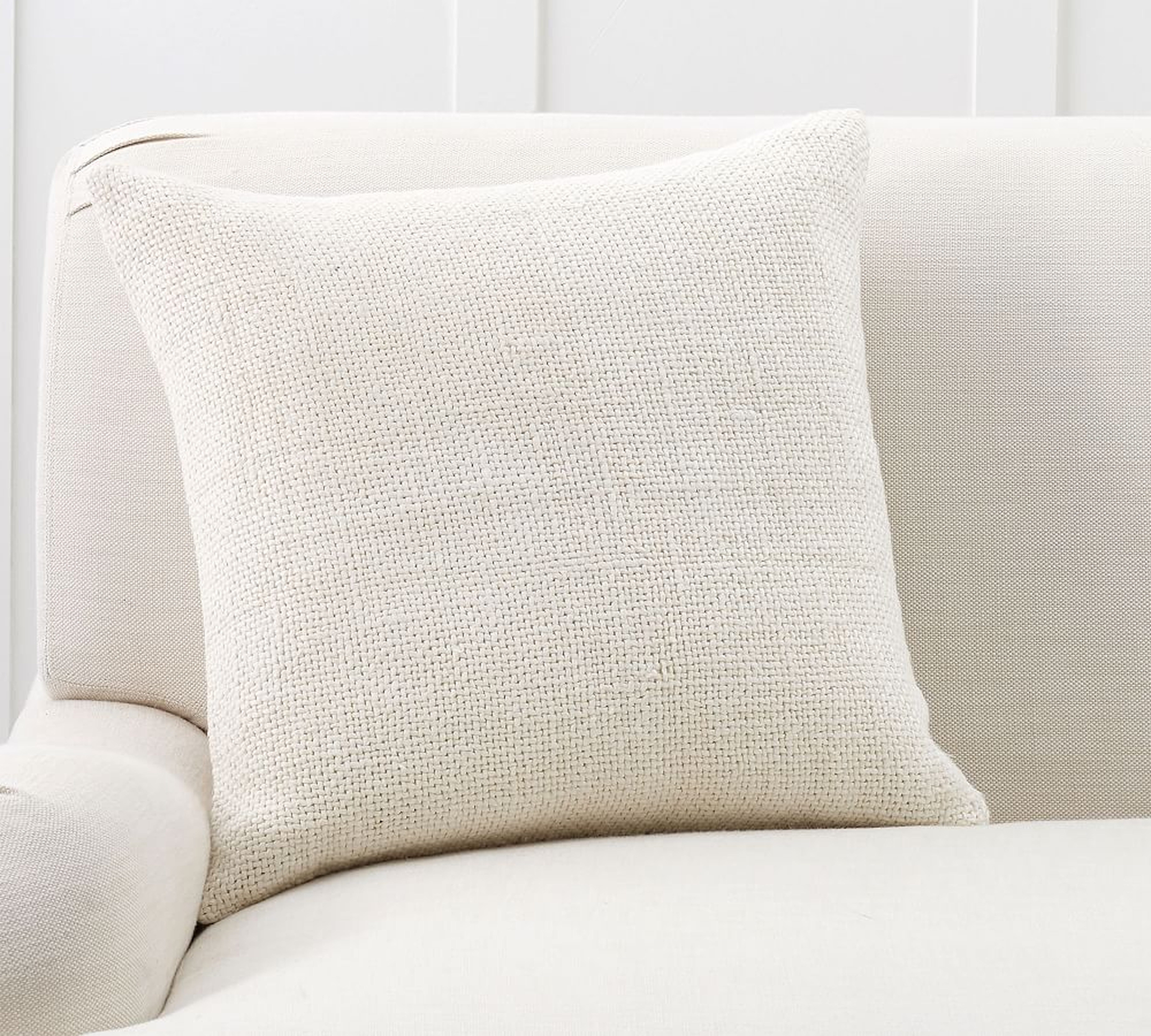 Faye Linen Textured Pillow Cover, 20", Flax - Pottery Barn