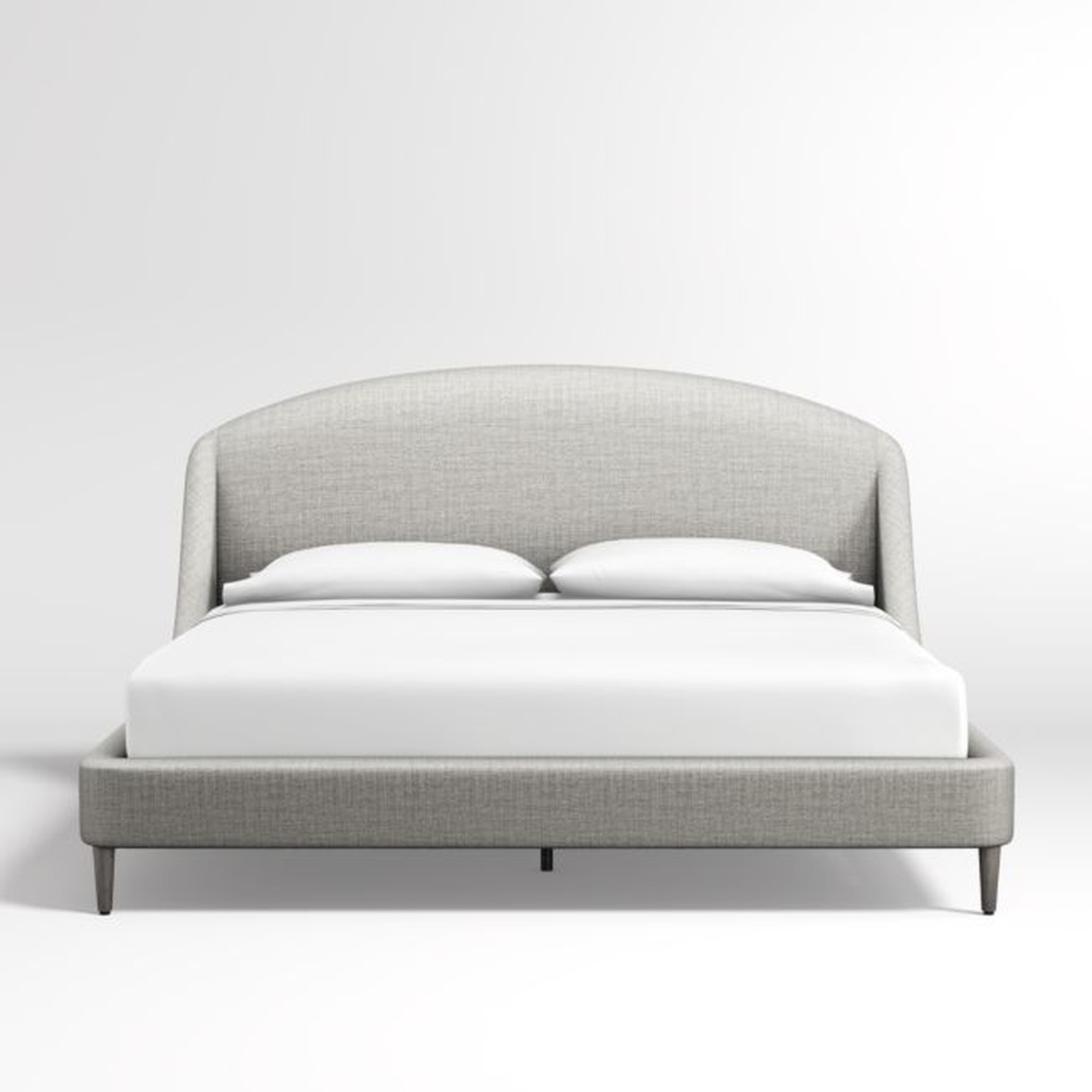 Lafayette Mist Grey Upholstered King Bed without Footboard - Crate and Barrel