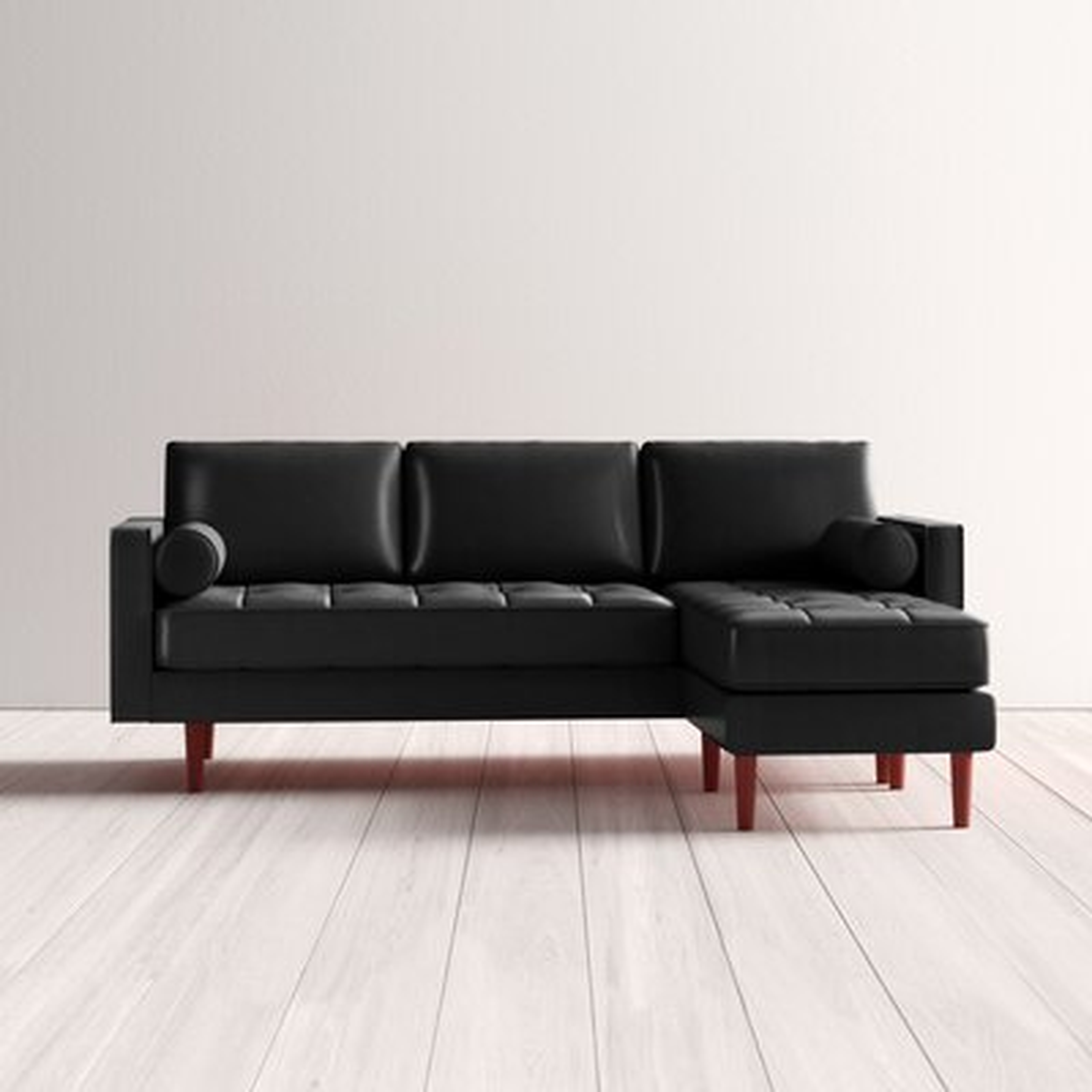 Geo 88" Wide Genuine Leather Reversible Modular Sofa & Chaise - AllModern