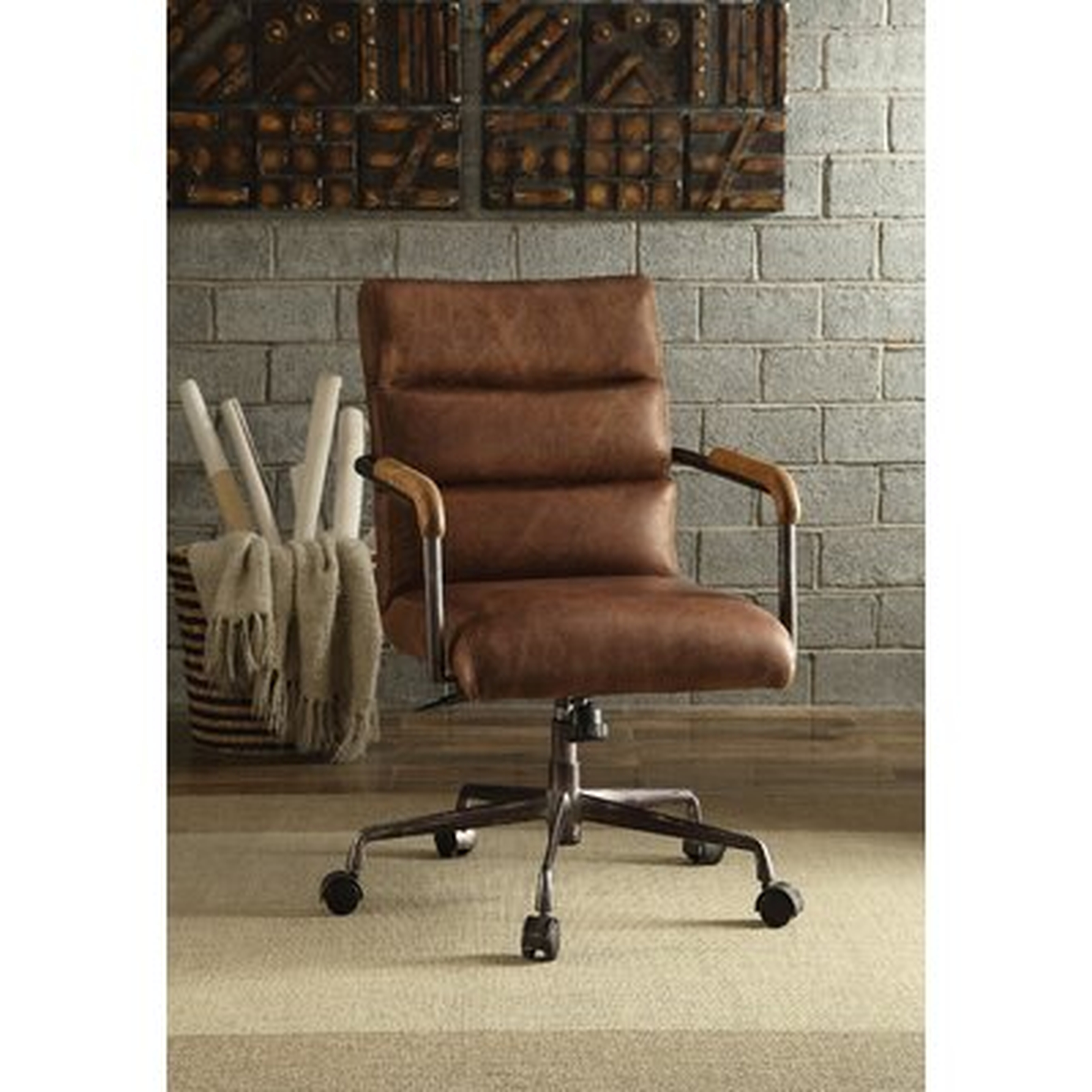 Top Grain Leather Executive Office Chair In Antique Slate - Wayfair