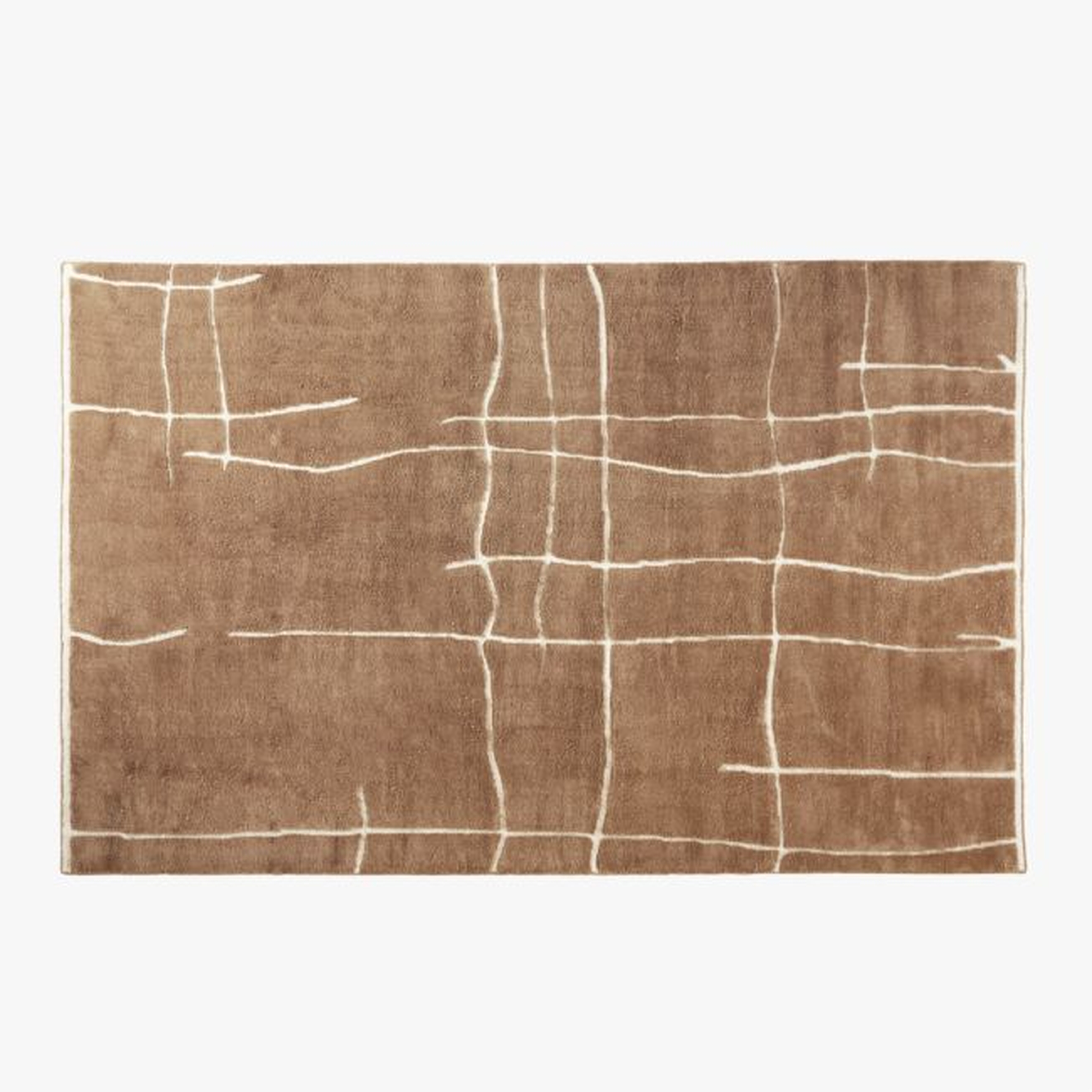 Hogan Hand-Knotted Mocha Brown Viscose Area Rug 9'x12' - CB2