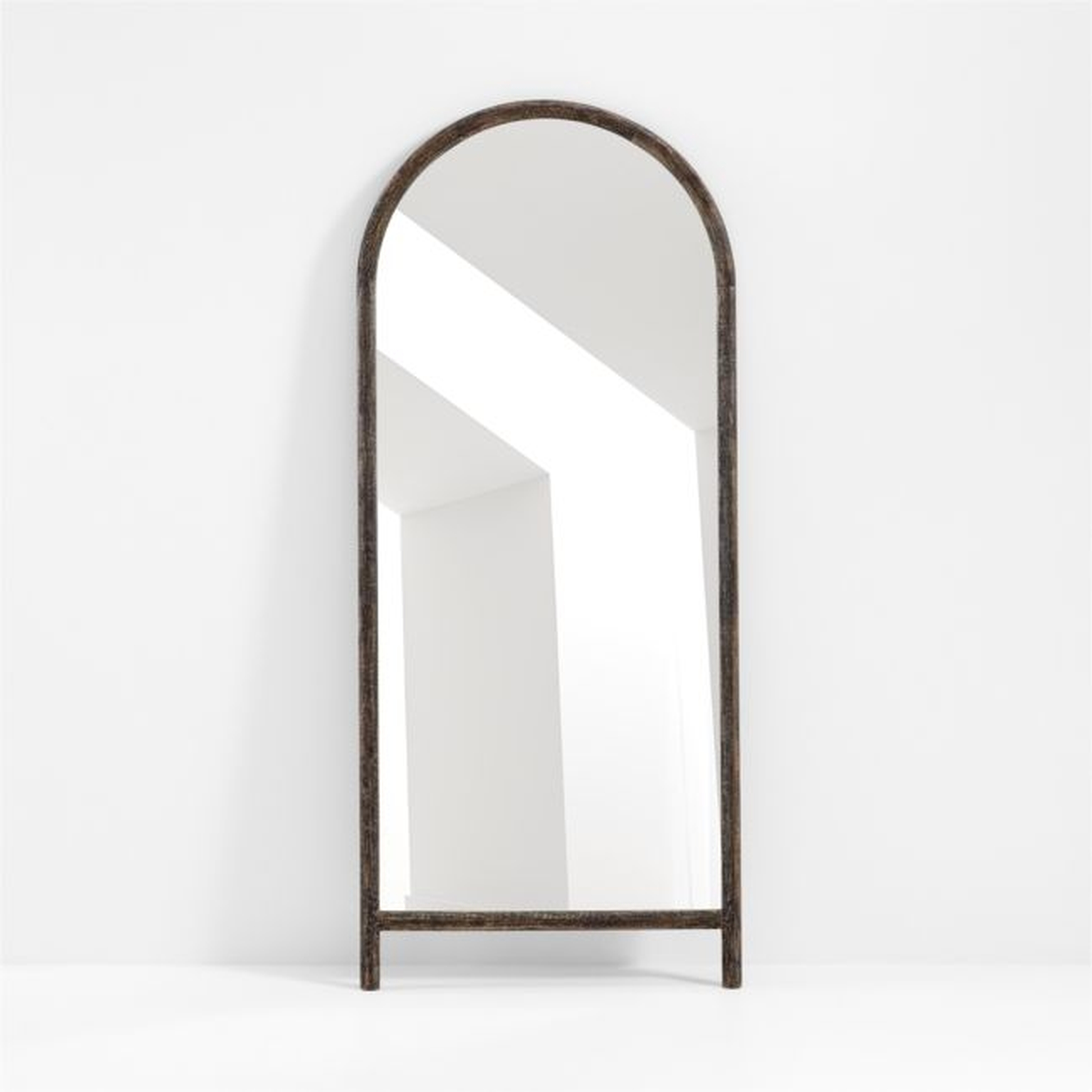 Natia Ebonized Oak Arch Floor Mirror 30"x70" - Crate and Barrel