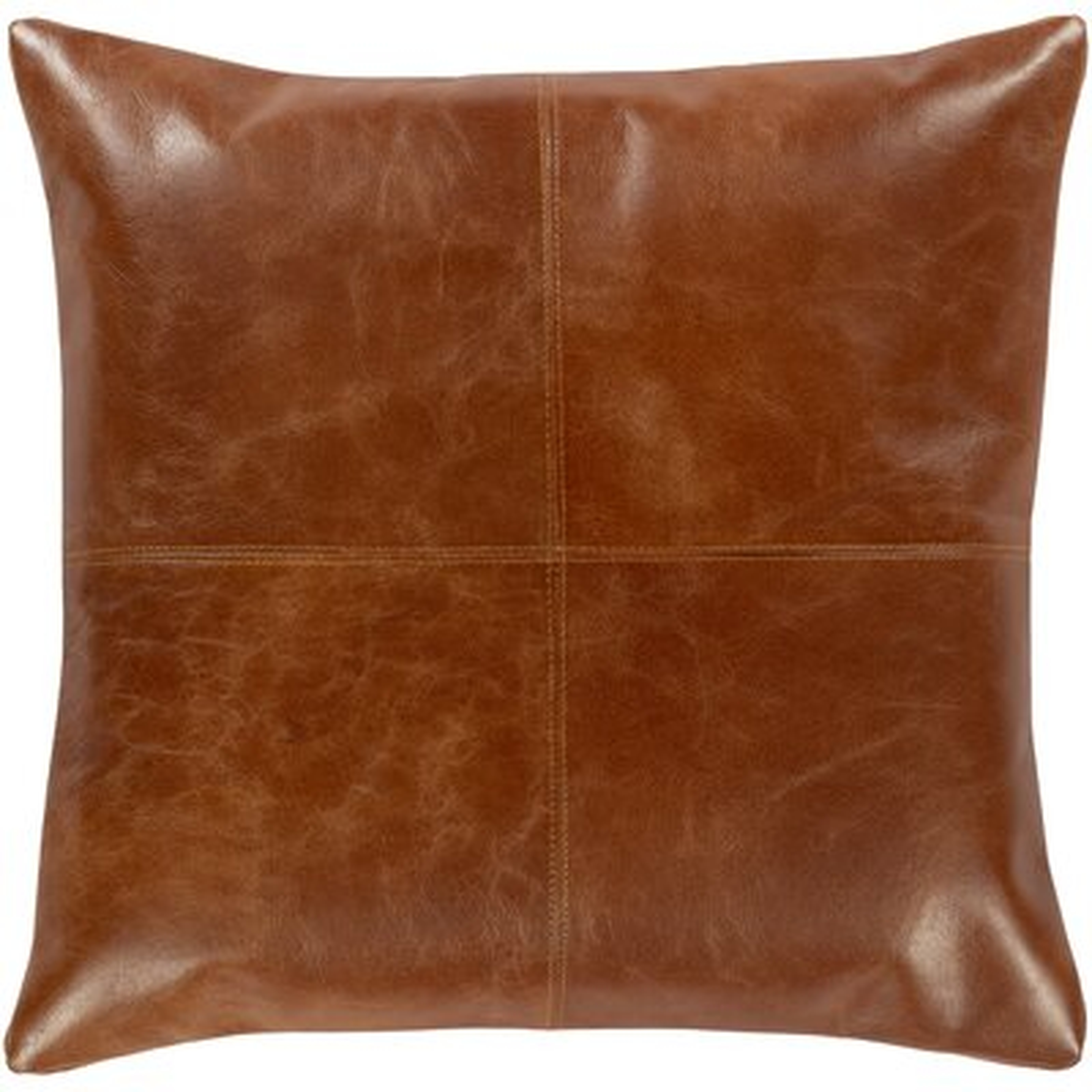 Barrington Square Leather Pillow Cover & Insert - Wayfair