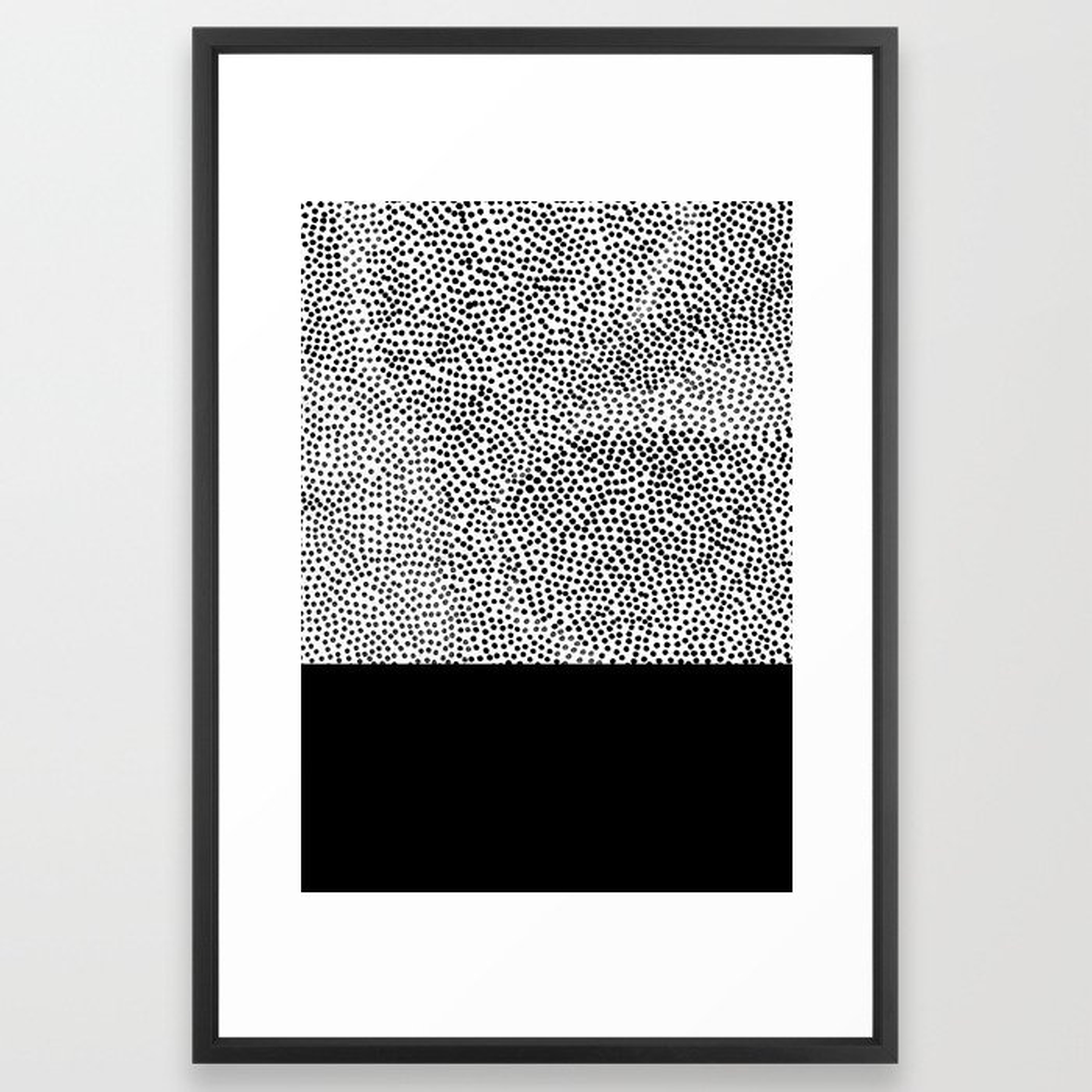 Dots And Black Framed Art Print by Georgiana Paraschiv - Vector Black - LARGE (Gallery)-26x38 - Society6